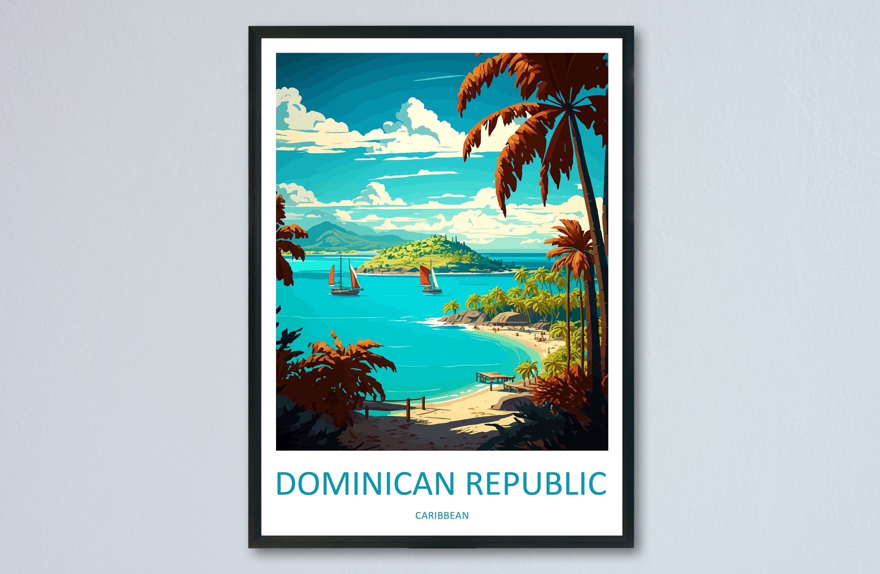 Dominican Republic Travel Print Wall Art Dominican Republic Wall Hanging Home Décor Dominican Republic Gift Art Lovers Wall Art Caribbean