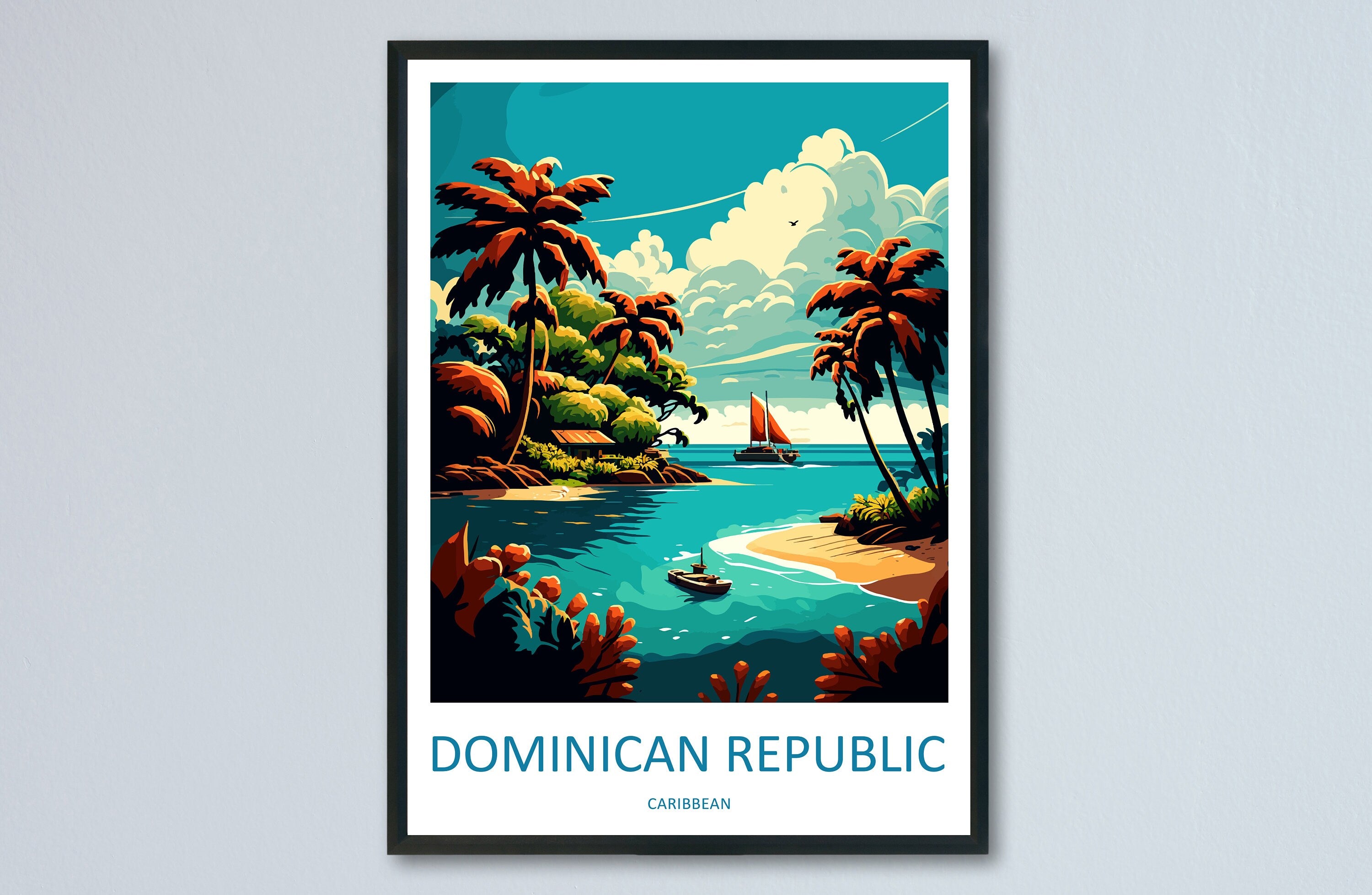 Dominican Republic Travel Print Wall Art Dominican Republic Wall Hanging Home Décor Dominican Republic Gift Art Lovers Wall Art Caribbean