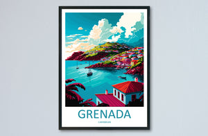 Grenada Travel Print Wall Art Grenada Wall Hanging Home Décor Grenada Gift Art Lovers Wall Art Caribbean Travel Print Poster Gift