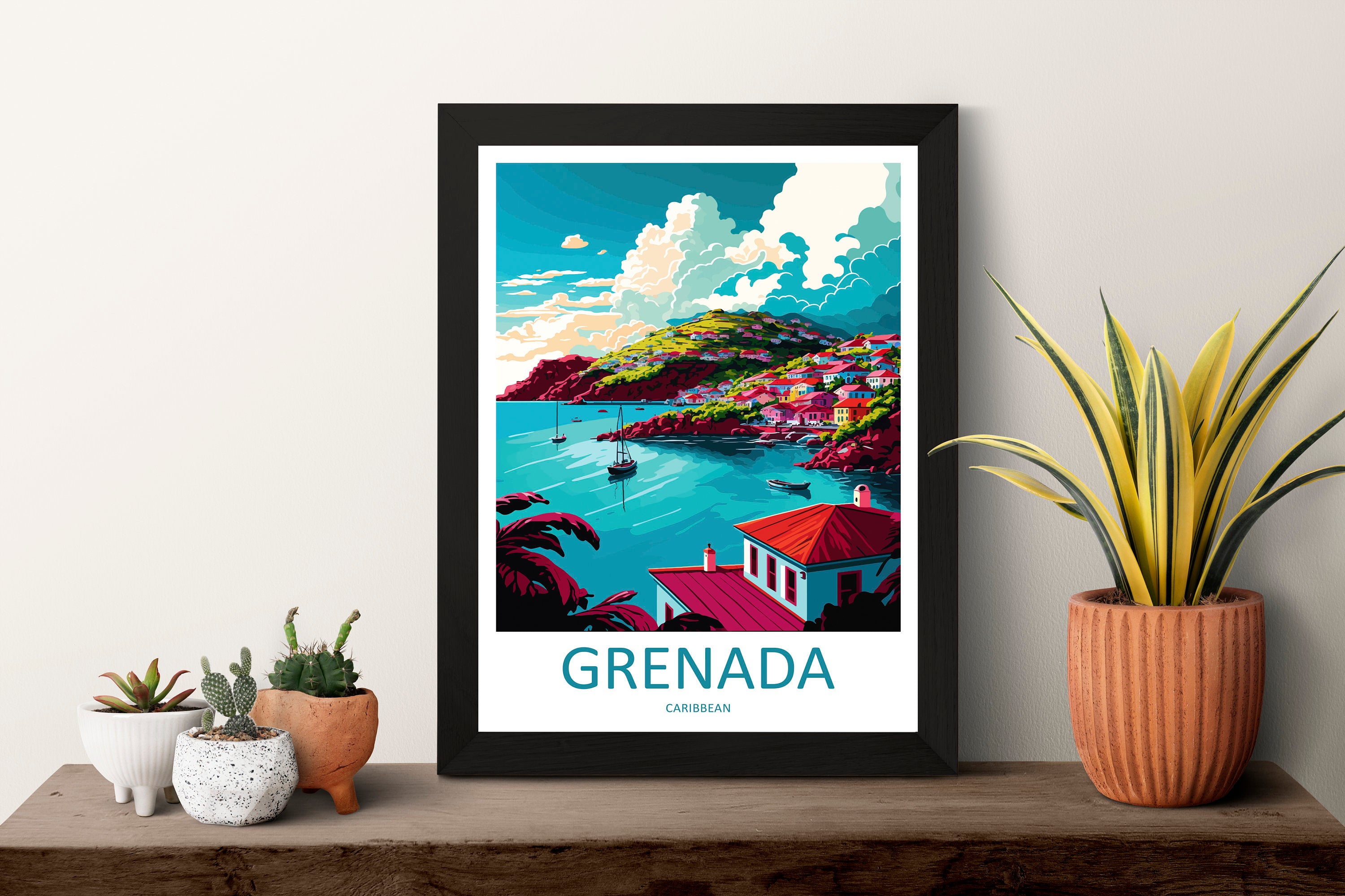 Grenada Travel Print Wall Art Grenada Wall Hanging Home Décor Grenada Gift Art Lovers Wall Art Caribbean Travel Print Poster Gift