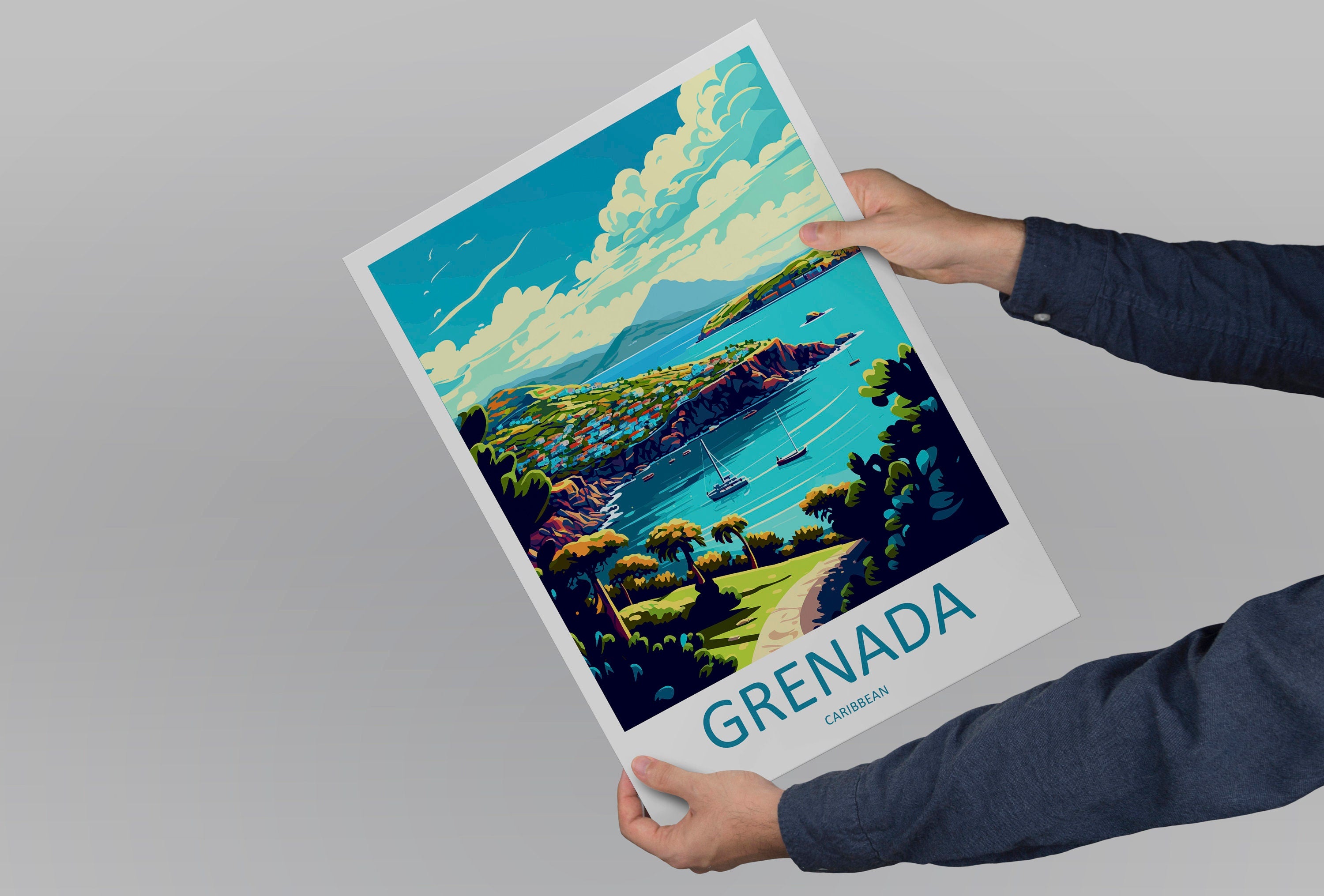 Grenada Travel Print Wall Art Grenada Wall Hanging Home Décor Grenada Gift Art Lovers Wall Art Caribbean Travel Print Poster Gift