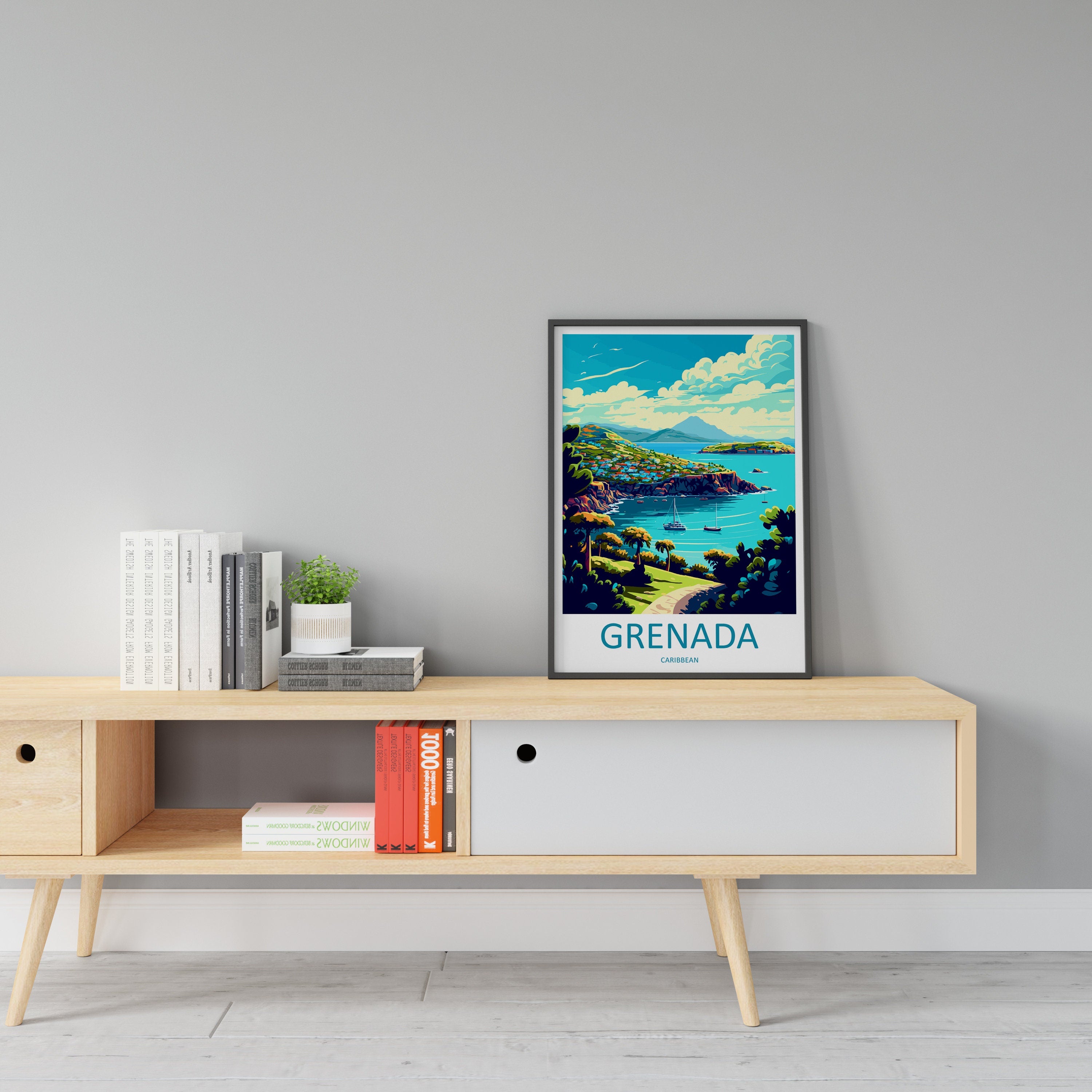 Grenada Travel Print Wall Art Grenada Wall Hanging Home Décor Grenada Gift Art Lovers Wall Art Caribbean Travel Print Poster Gift