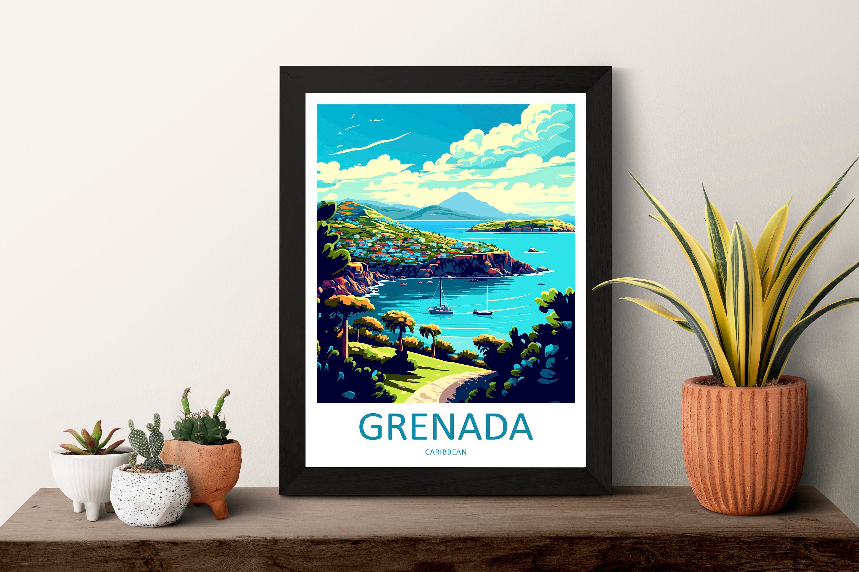 Grenada Travel Print Wall Art Grenada Wall Hanging Home Décor Grenada Gift Art Lovers Wall Art Caribbean Travel Print Poster Gift