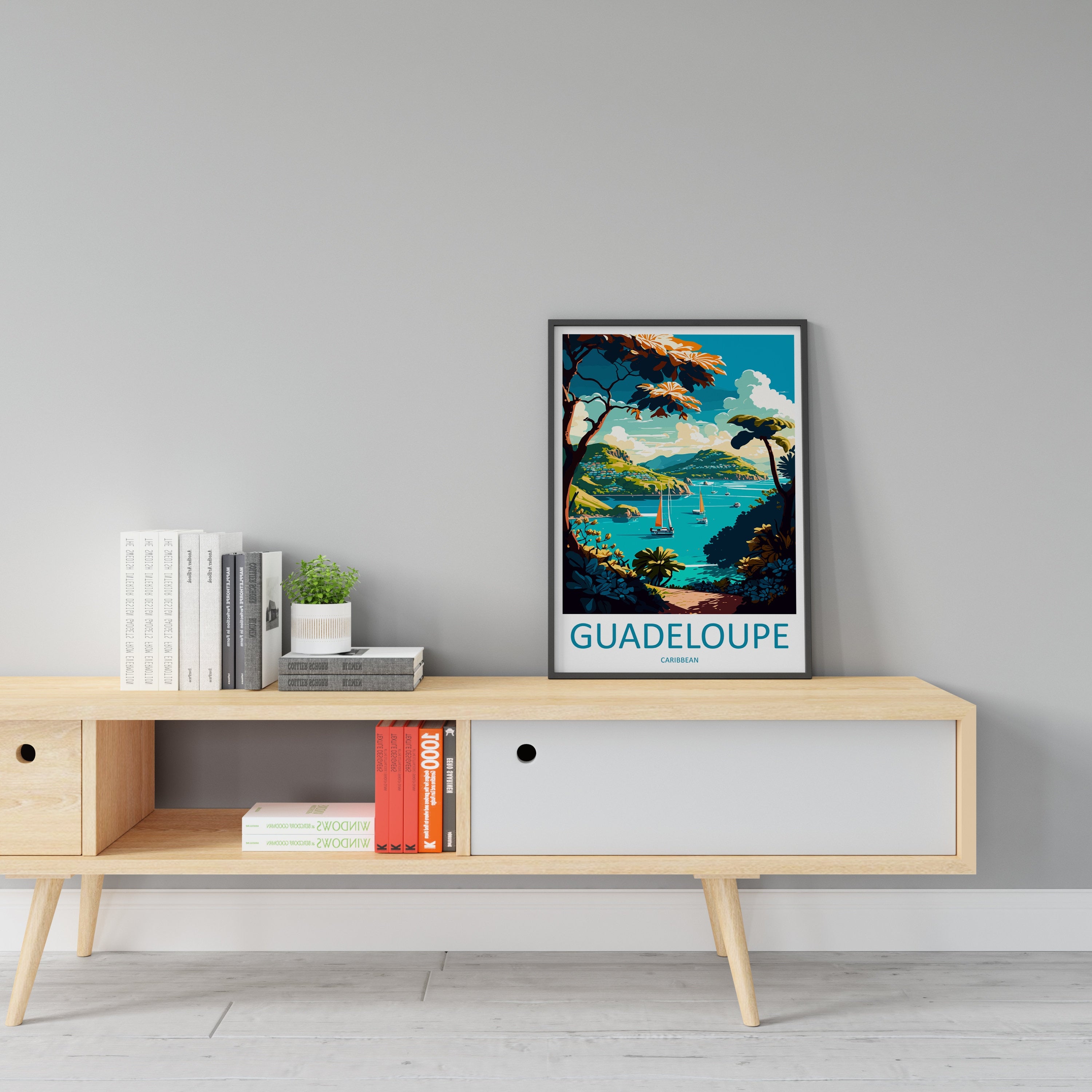 Guadeloupe Travel Print Wall Art Guadeloupe Wall Hanging Home Décor Guadeloupe Gift Art Lovers Wall Art Caribbean Travel Print Poster Gift