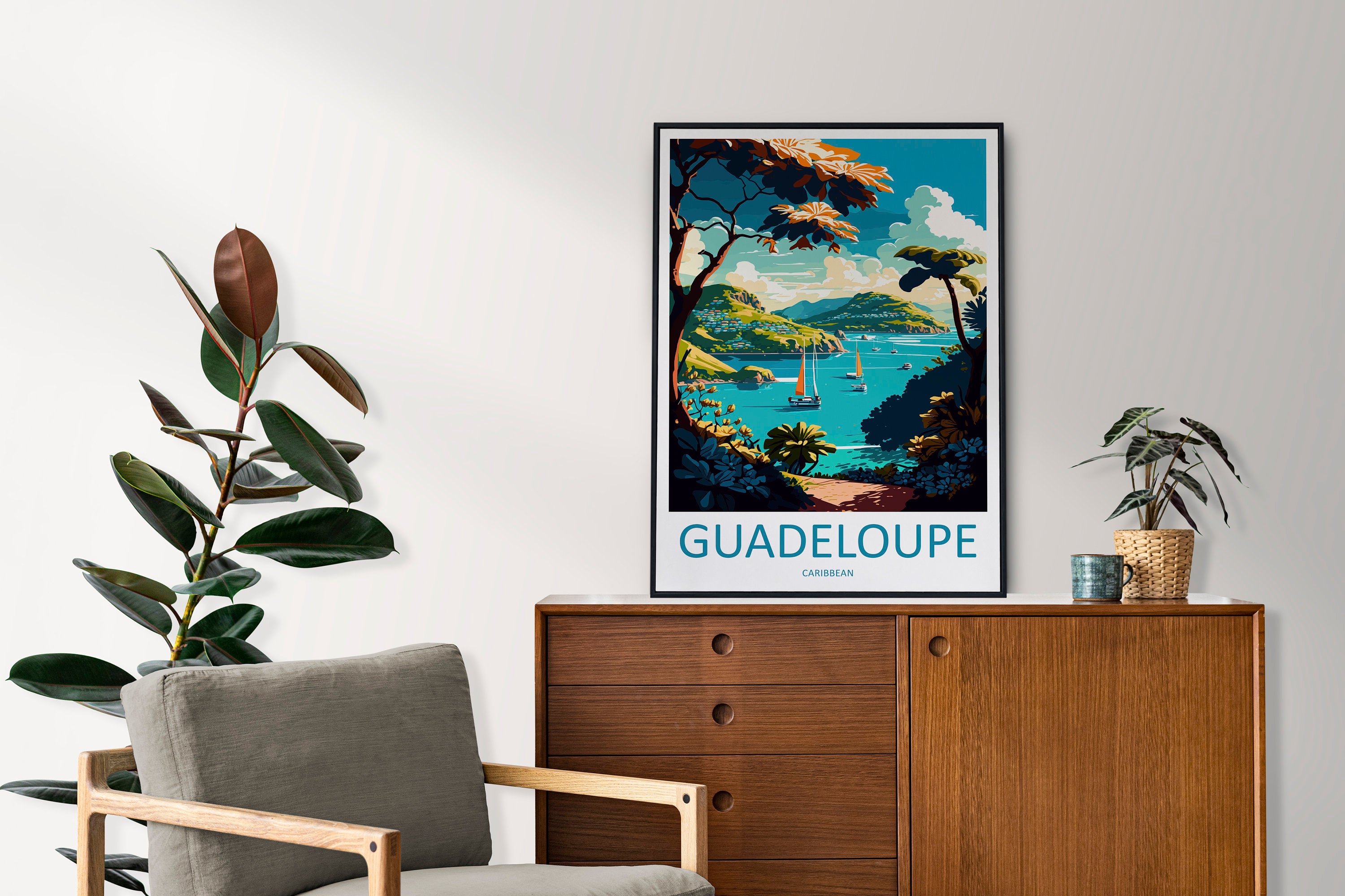 Guadeloupe Travel Print Wall Art Guadeloupe Wall Hanging Home Décor Guadeloupe Gift Art Lovers Wall Art Caribbean Travel Print Poster Gift