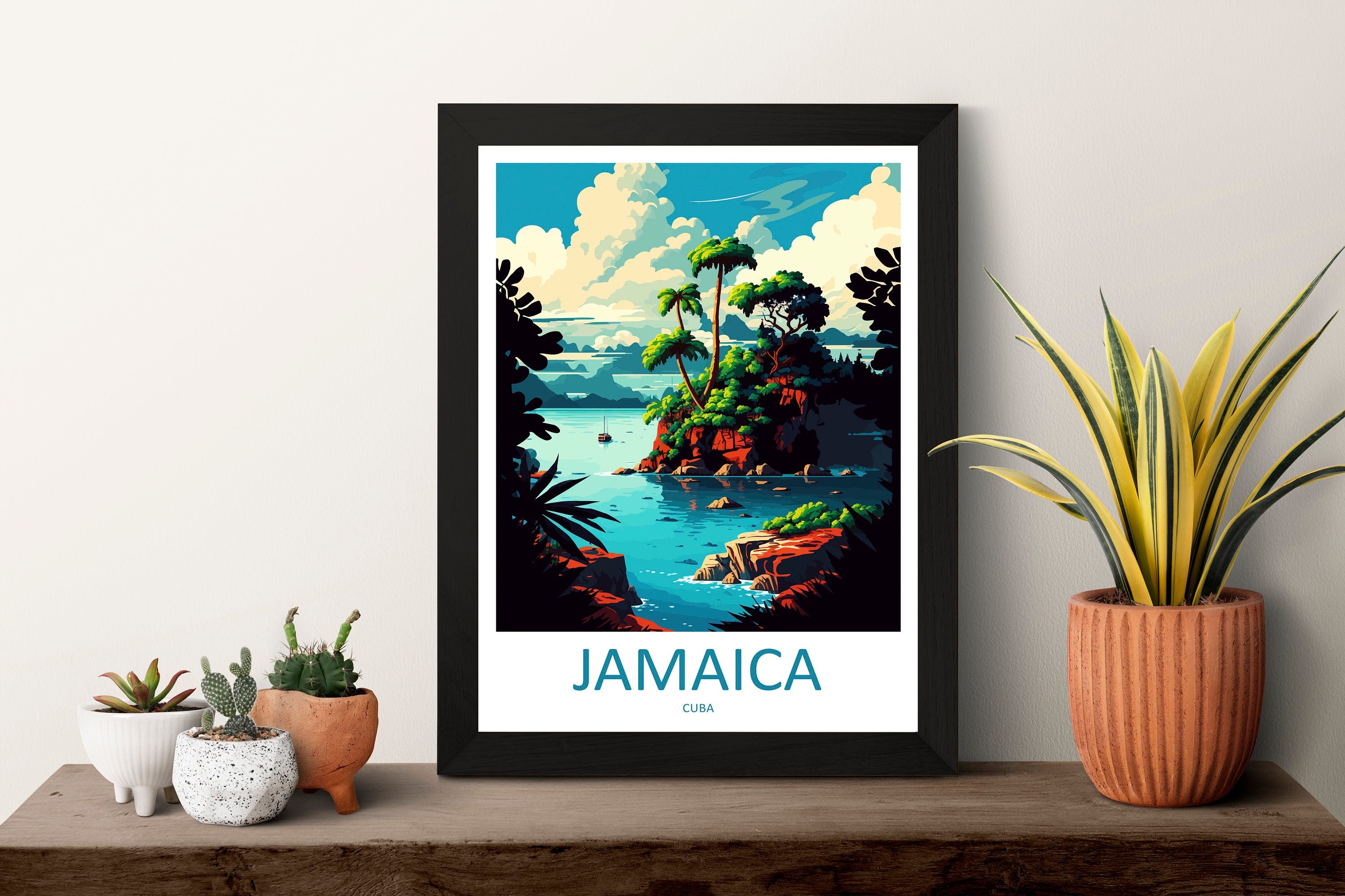 Jamaica Travel Print Wall Art Jamaica Wall Hanging Home Décor Jamaica Gift Art Lovers Wall Art Caribbean Travel Print Poster Gift