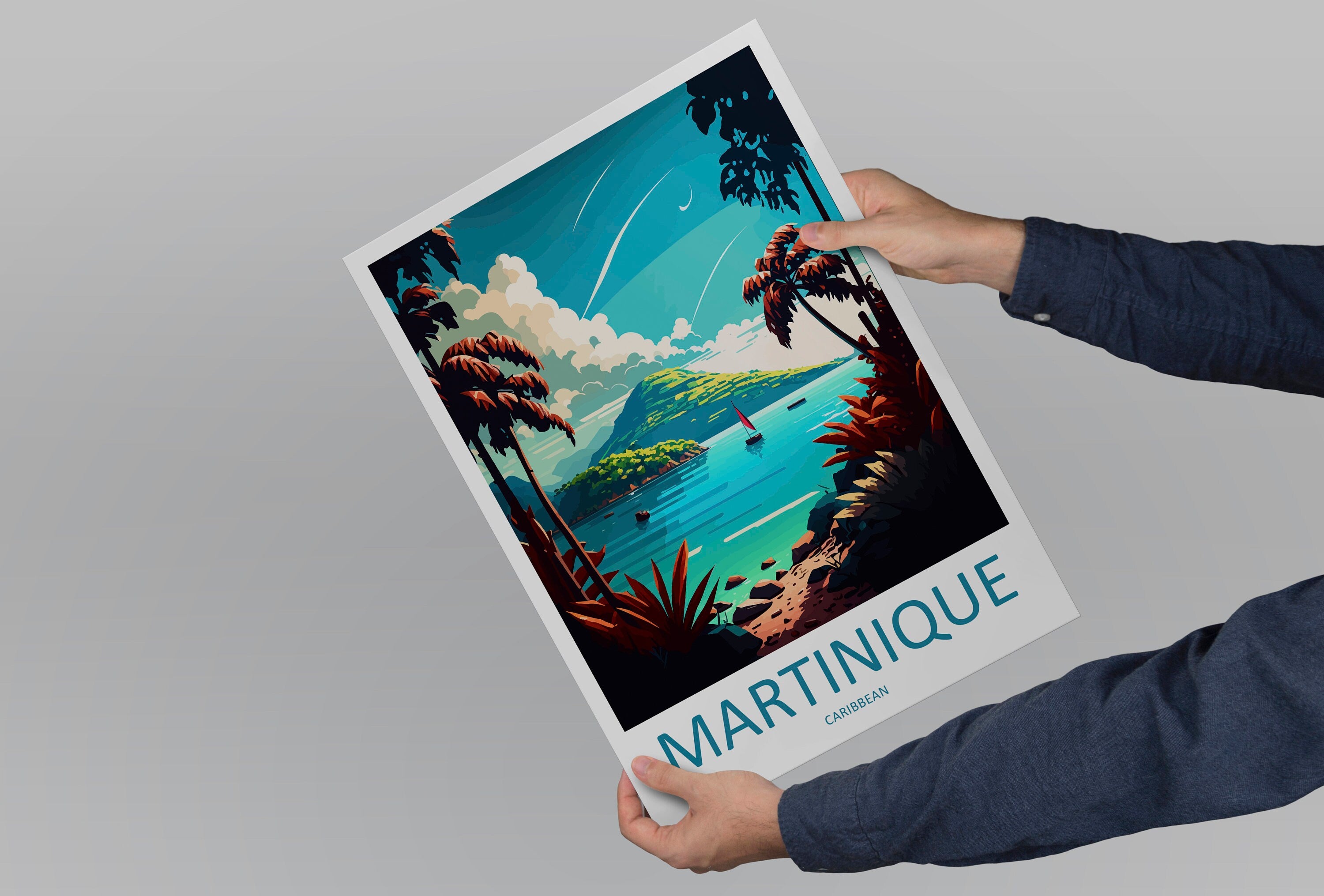 Martinique Travel Print Wall Art Martinique Wall Hanging Home Décor Martinique Gift Art Lovers Wall Art Caribbean Travel Print Poster Gift