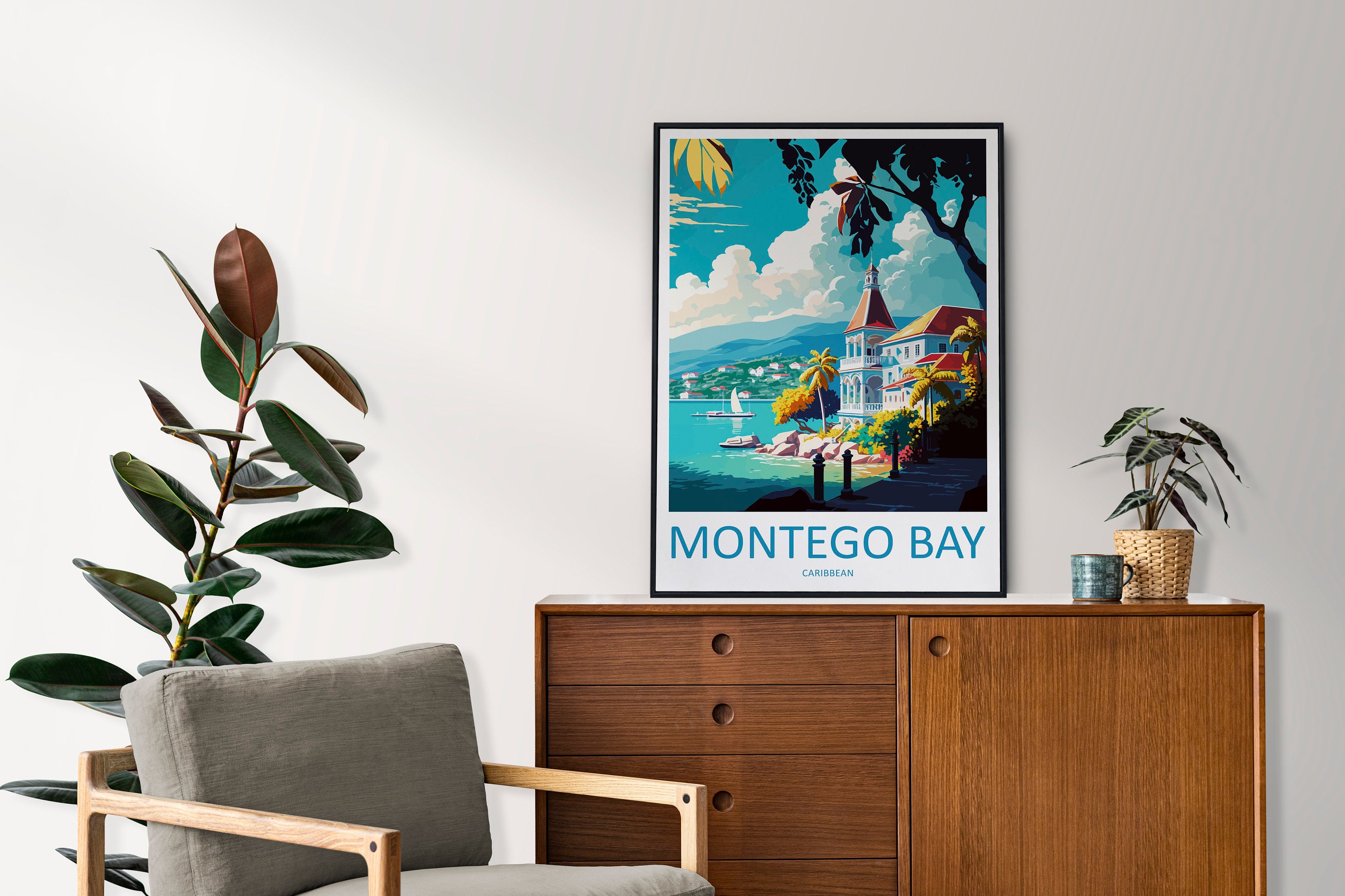 Montego Bay Travel Print Wall Art Montego Bay Wall Hanging Home Décor Montego Bay Gift Art Lovers Wall Art Caribbean Travel Print Poster