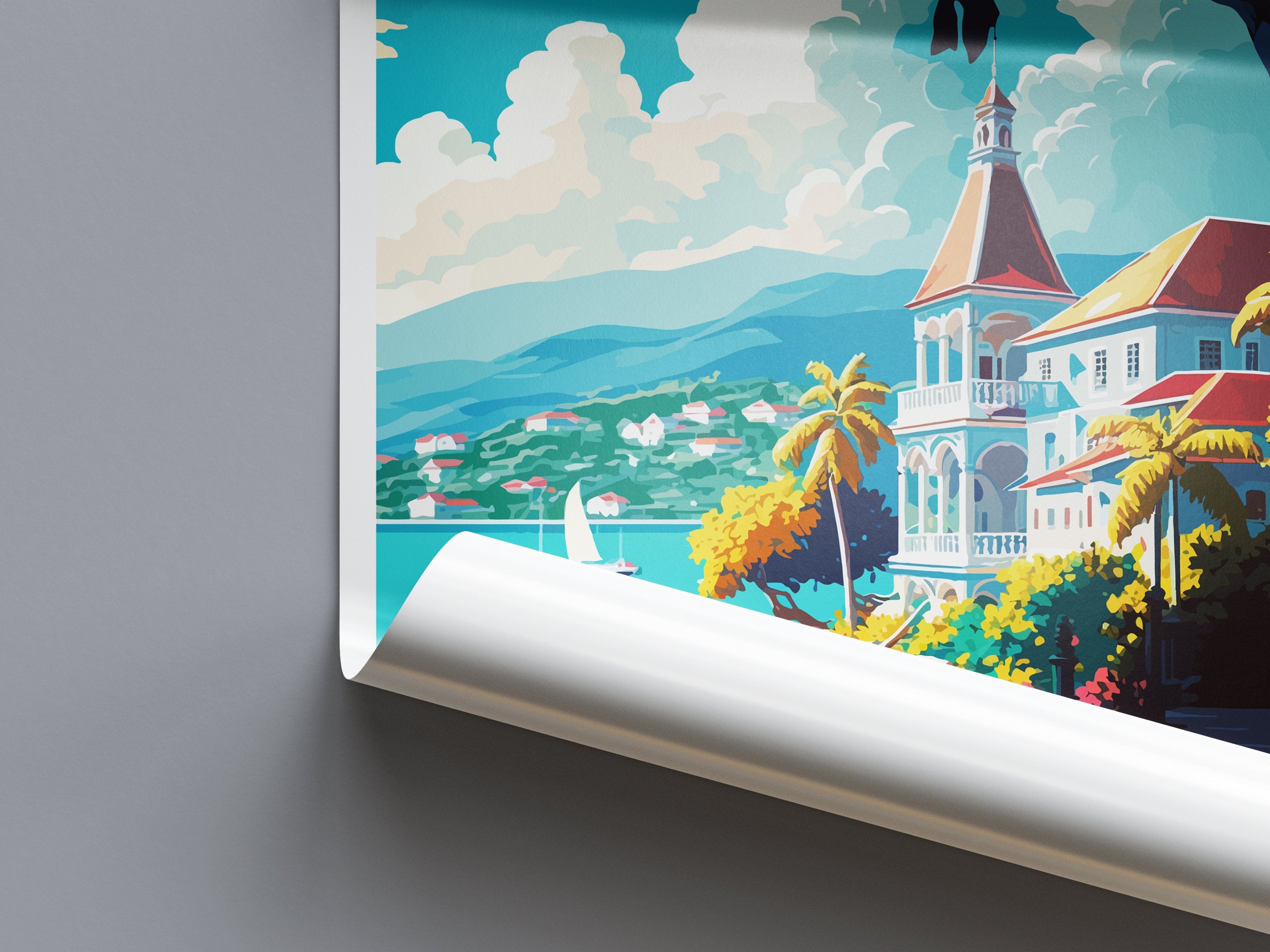 Montego Bay Travel Print Wall Art Montego Bay Wall Hanging Home Décor Montego Bay Gift Art Lovers Wall Art Caribbean Travel Print Poster