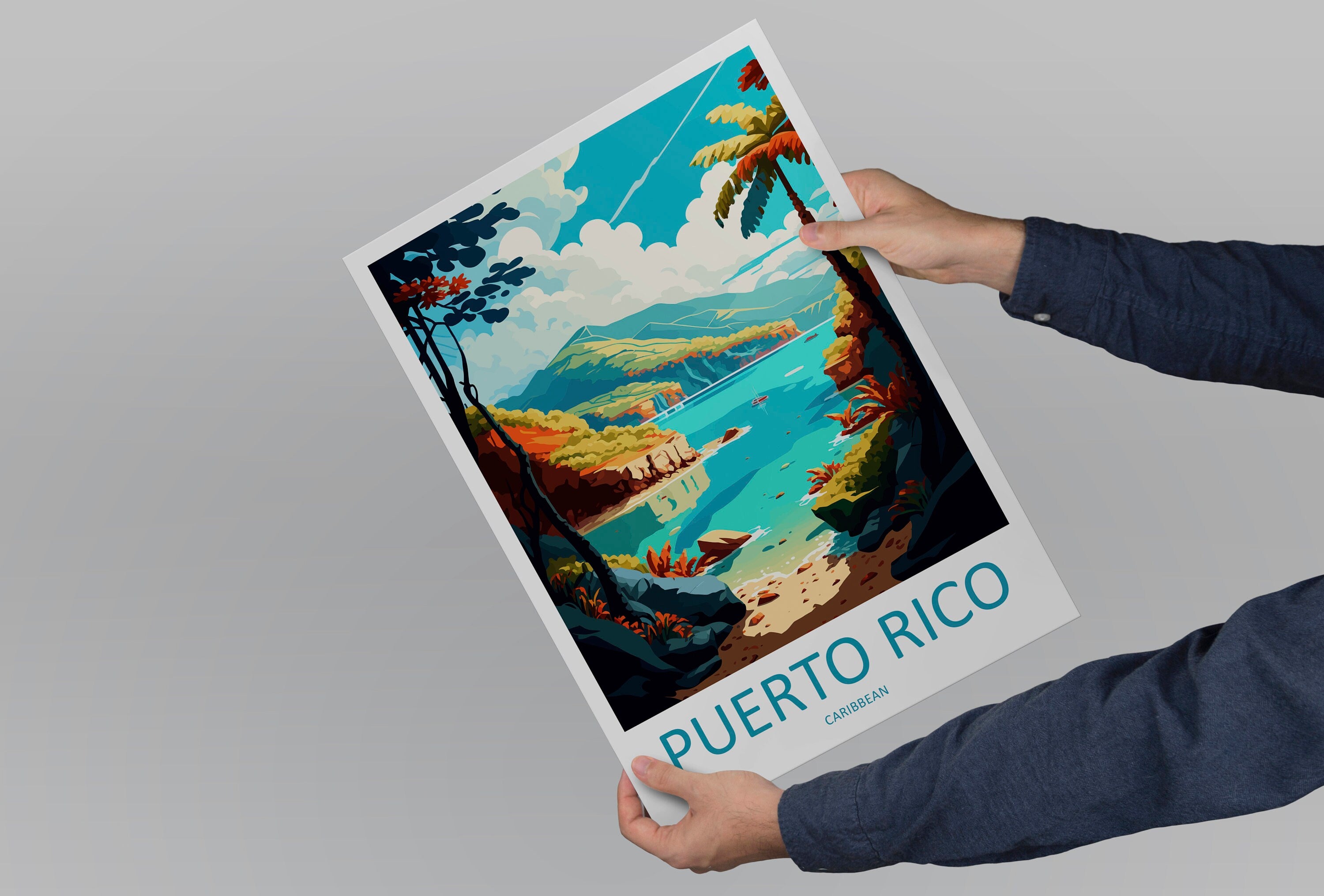 Puerto Rico Travel Print Wall Art Puerto Rico Wall Hanging Home Décor Puerto Rico Gift Art Lovers Wall Art Caribbean Travel Print Poster