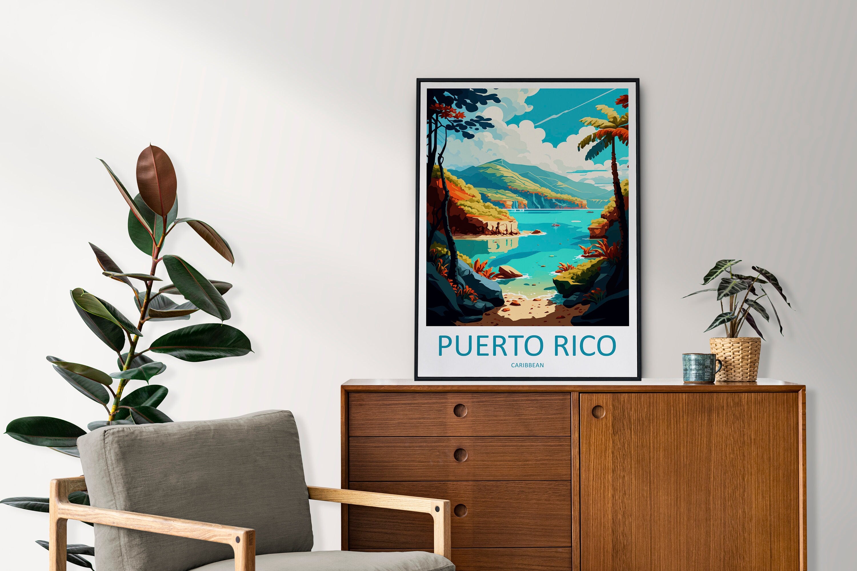 Puerto Rico Travel Print Wall Art Puerto Rico Wall Hanging Home Décor Puerto Rico Gift Art Lovers Wall Art Caribbean Travel Print Poster