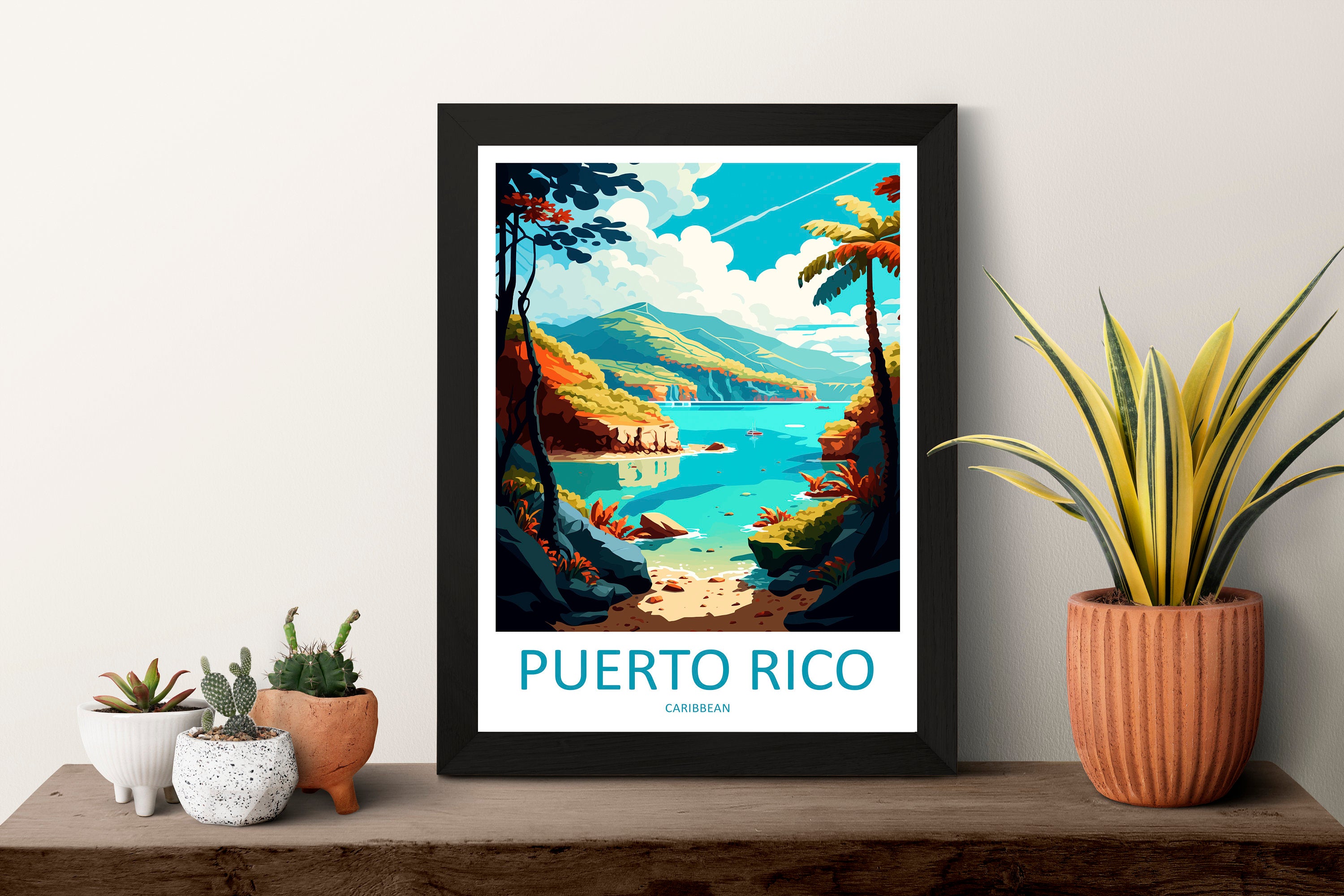 Puerto Rico Travel Print Wall Art Puerto Rico Wall Hanging Home Décor Puerto Rico Gift Art Lovers Wall Art Caribbean Travel Print Poster