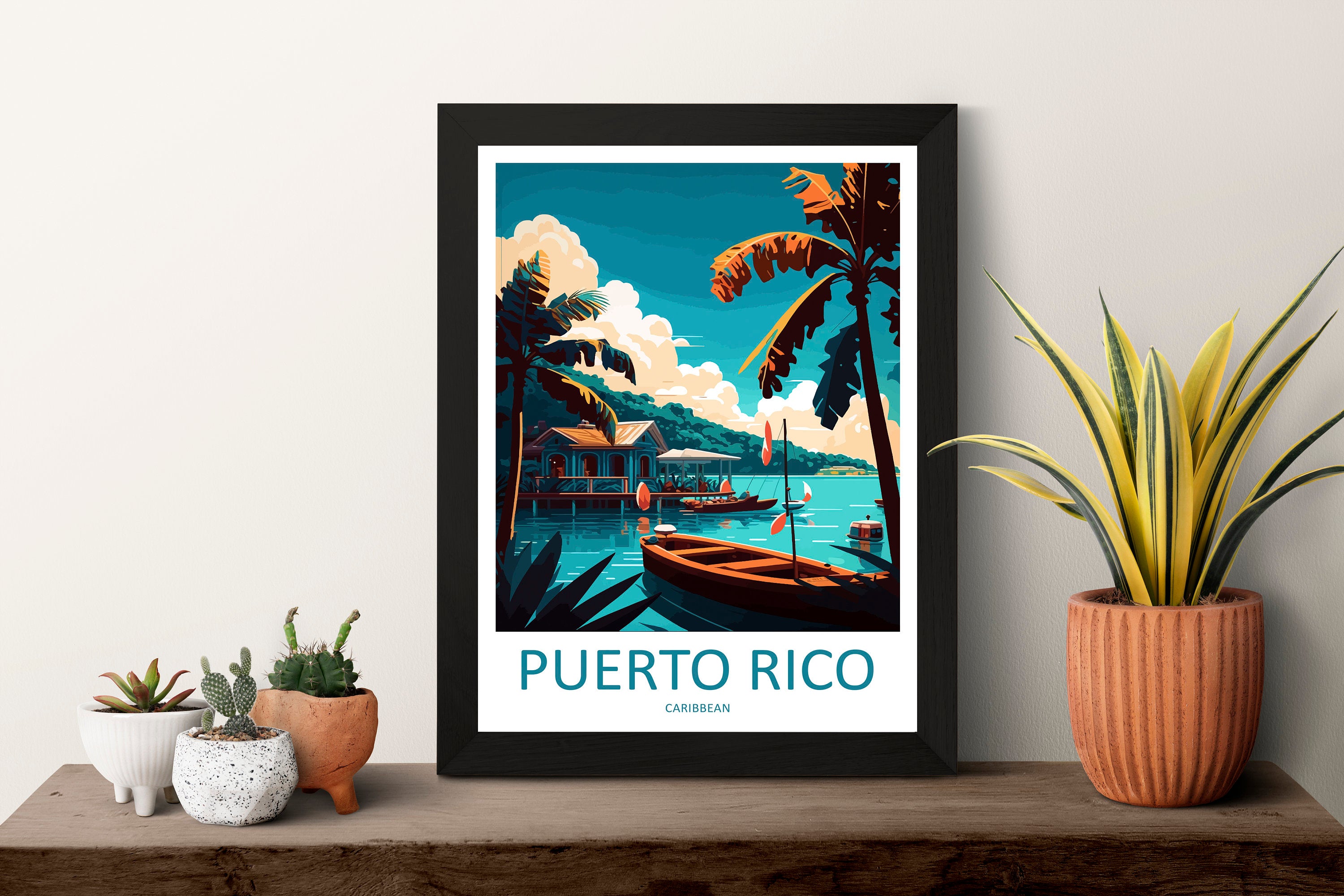 Puerto Rico Travel Print Wall Art Puerto Rico Wall Hanging Home Décor Puerto Rico Gift Art Lovers Wall Art Caribbean Travel Print Poster