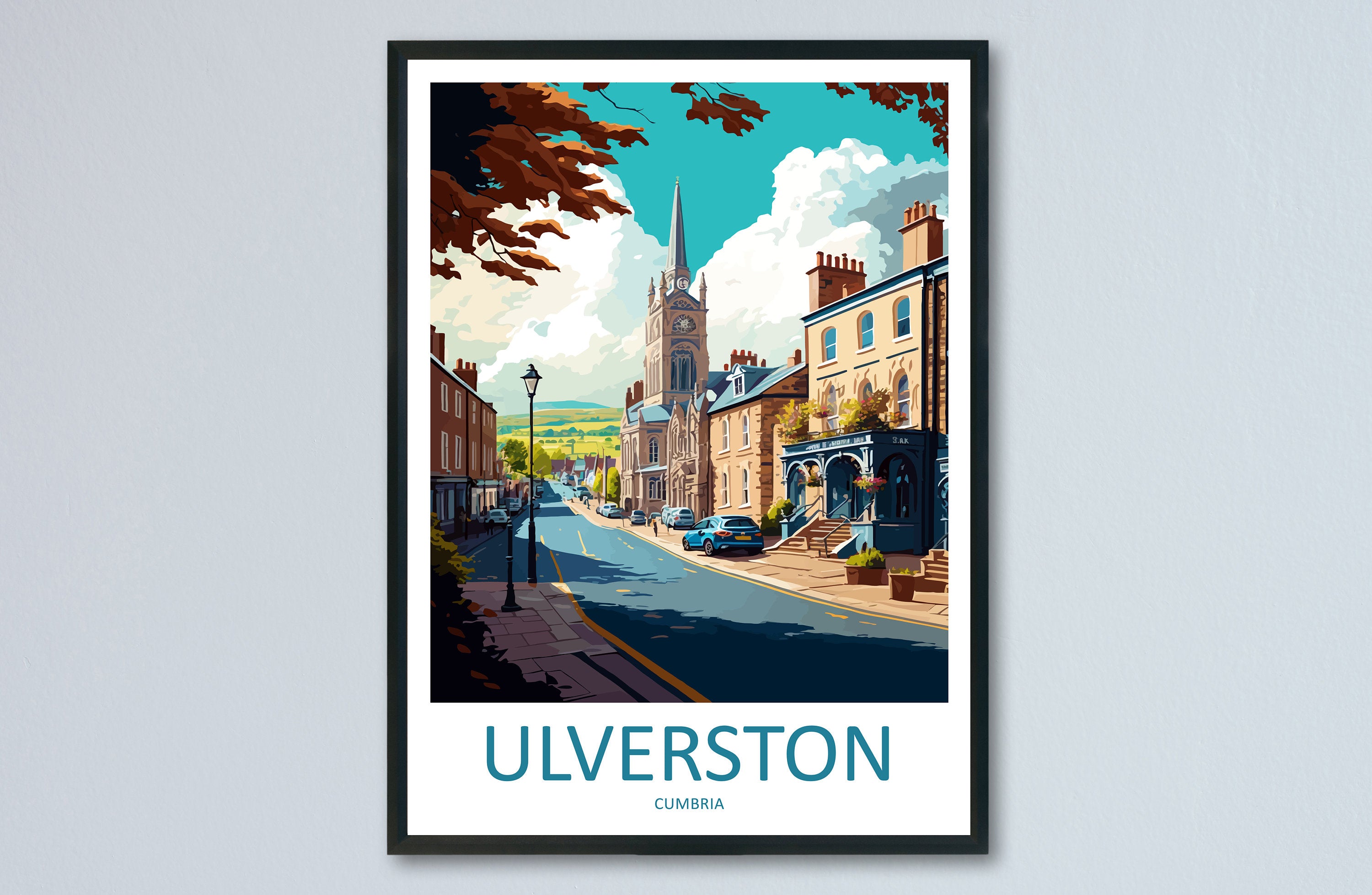 Ulverston Travel Print Wall Art Ulverston Wall Hanging Home Decoration Ulverston Gift Art Lovers Wall Art Print Art Ulverston Travel Art