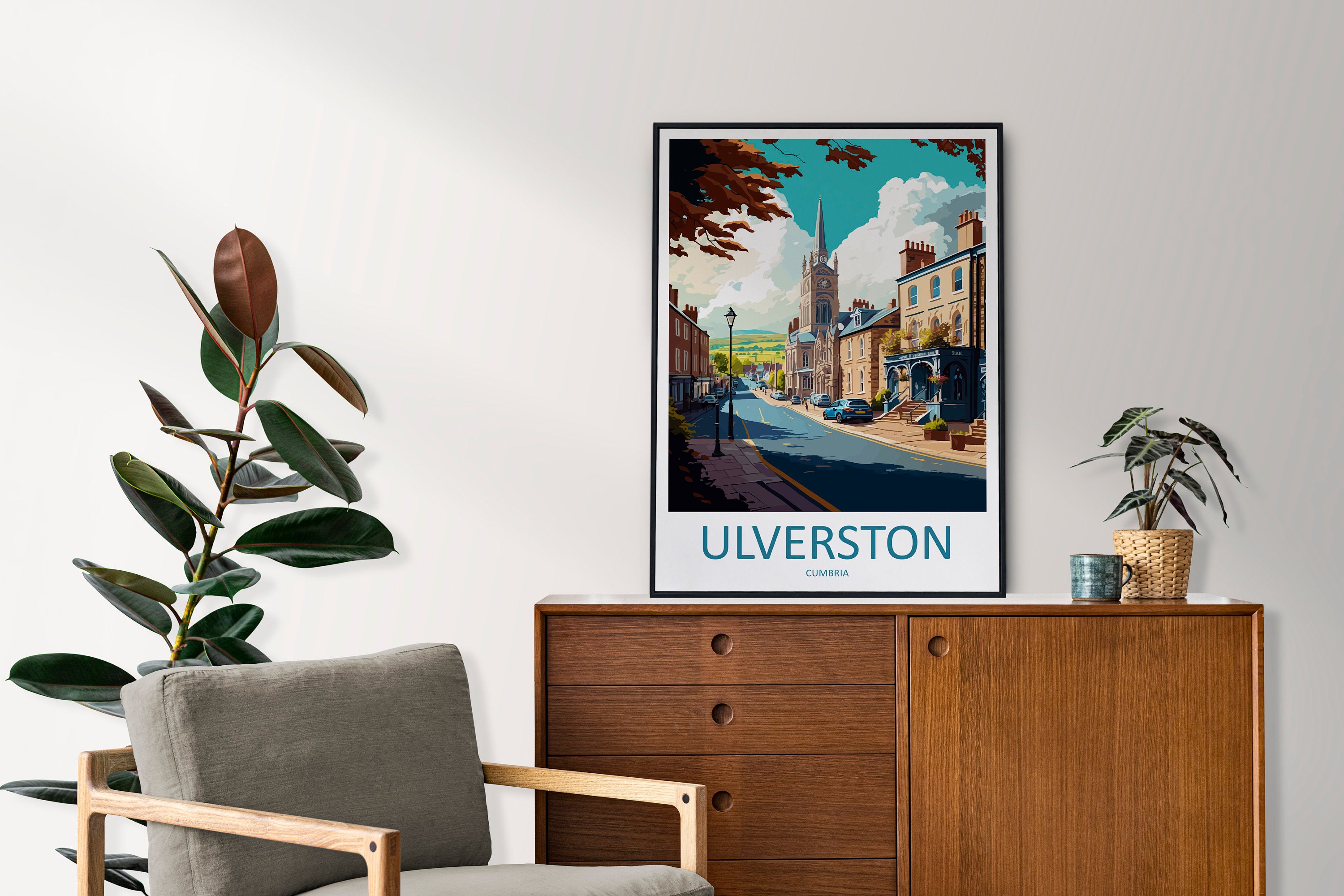 Ulverston Travel Print Wall Art Ulverston Wall Hanging Home Decoration Ulverston Gift Art Lovers Wall Art Print Art Ulverston Travel Art