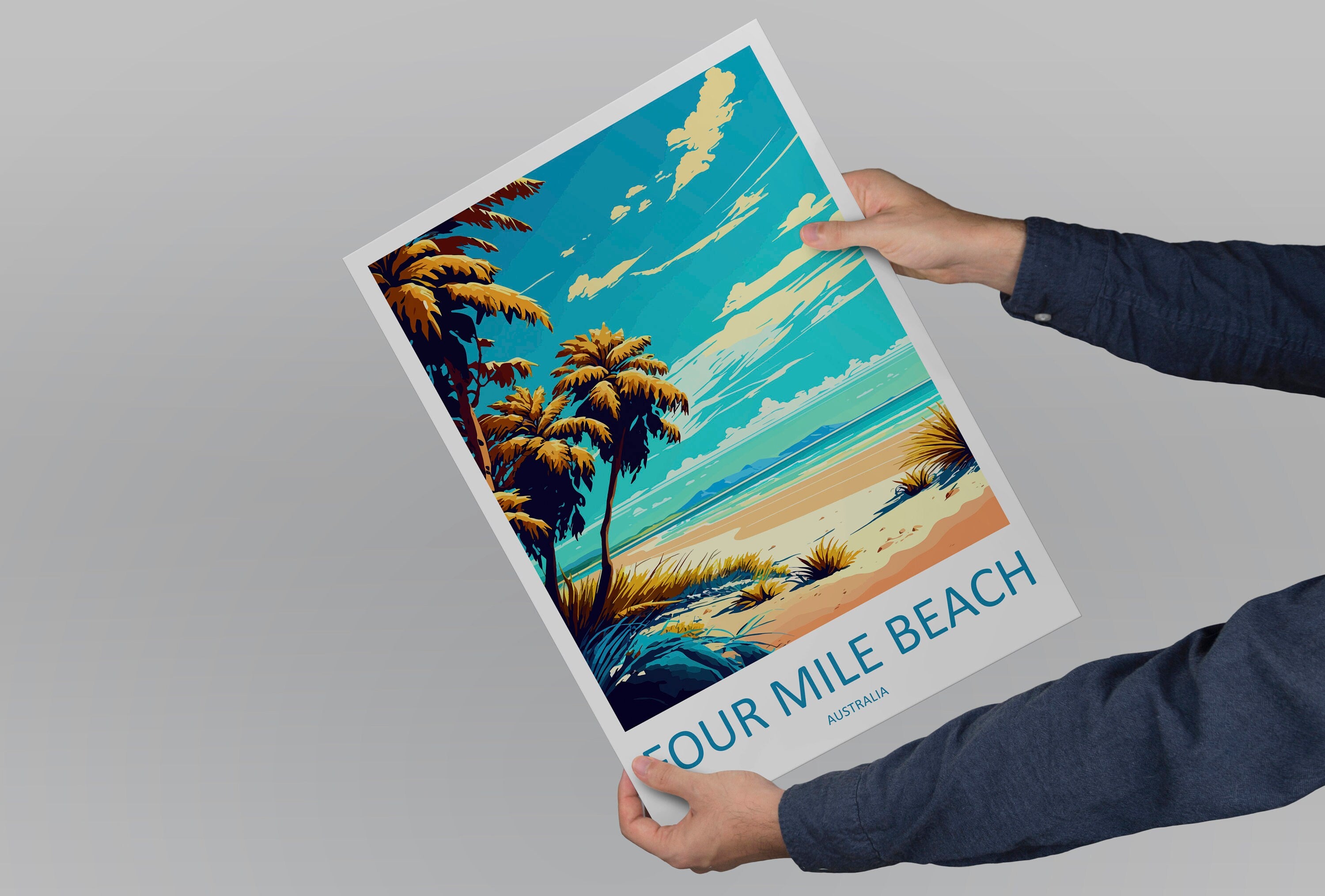 Four Mile Beach Travel Print Wall Art Four Mile Beach Wall Hanging Home Décor Four Mile Beach Gift Art Lovers Wall Art Australia Travel Art