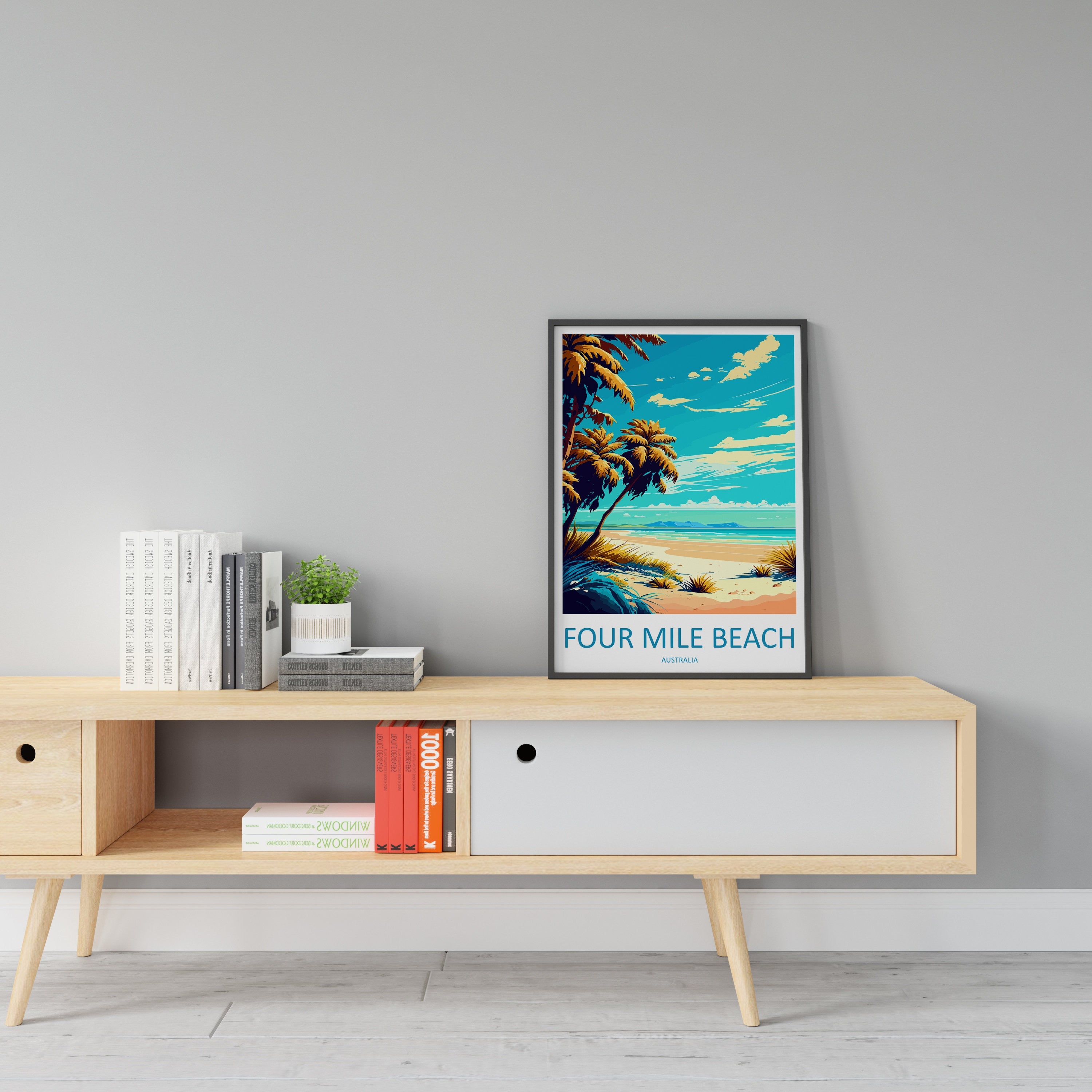 Four Mile Beach Travel Print Wall Art Four Mile Beach Wall Hanging Home Décor Four Mile Beach Gift Art Lovers Wall Art Australia Travel Art