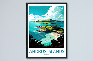 Andros Islands Travel Print Wall Art Andros Islands Wall Hanging Home Décor Andros Islands Gift Art Lovers Wall Art Caribbean Travel Print