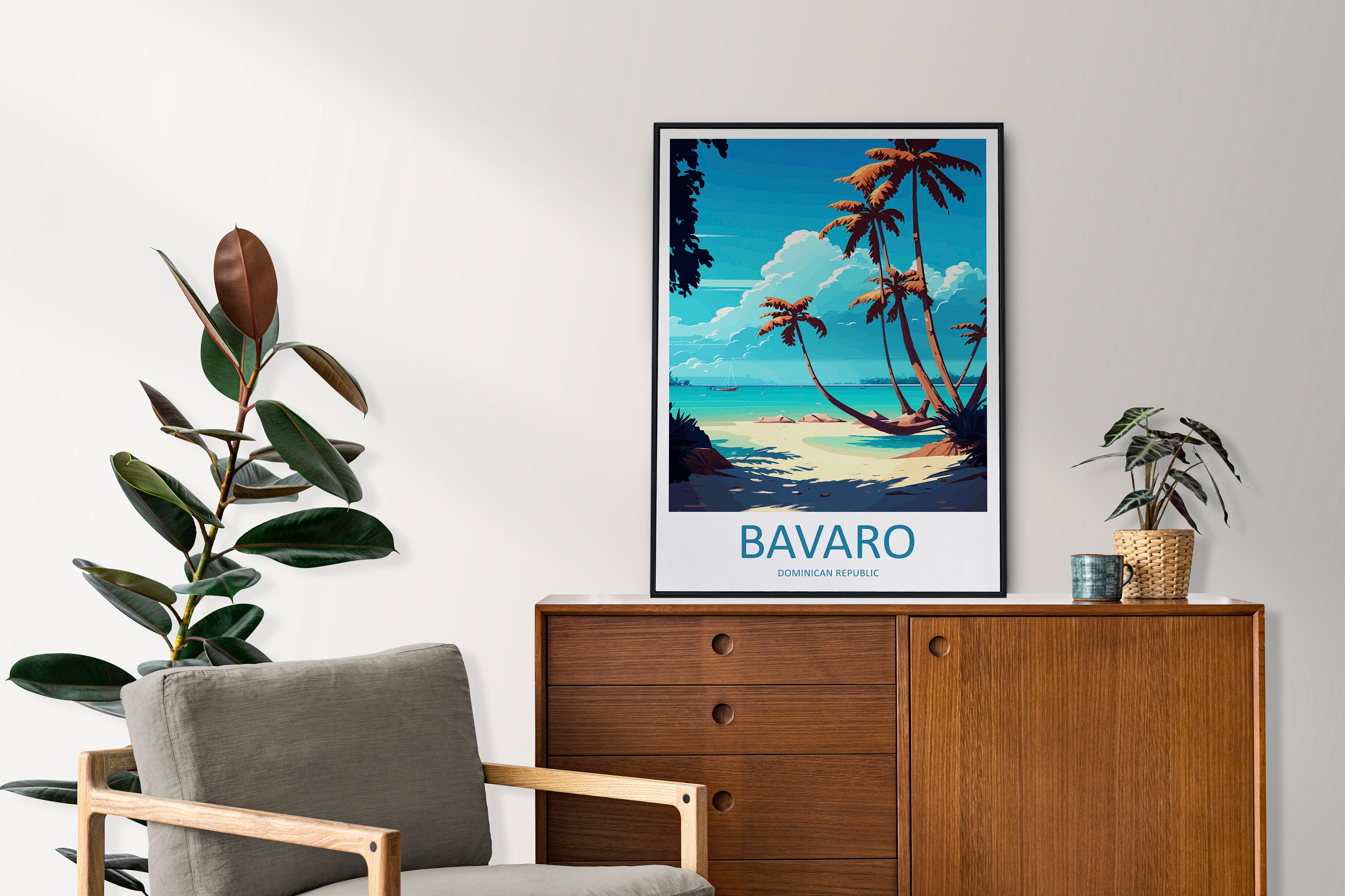 Bavaro Travel Print Wall Art Bavaro Wall Hanging Home Décor Bavaro Gift Art Lovers Wall Art Caribbean Travel Print For Tropical Islands