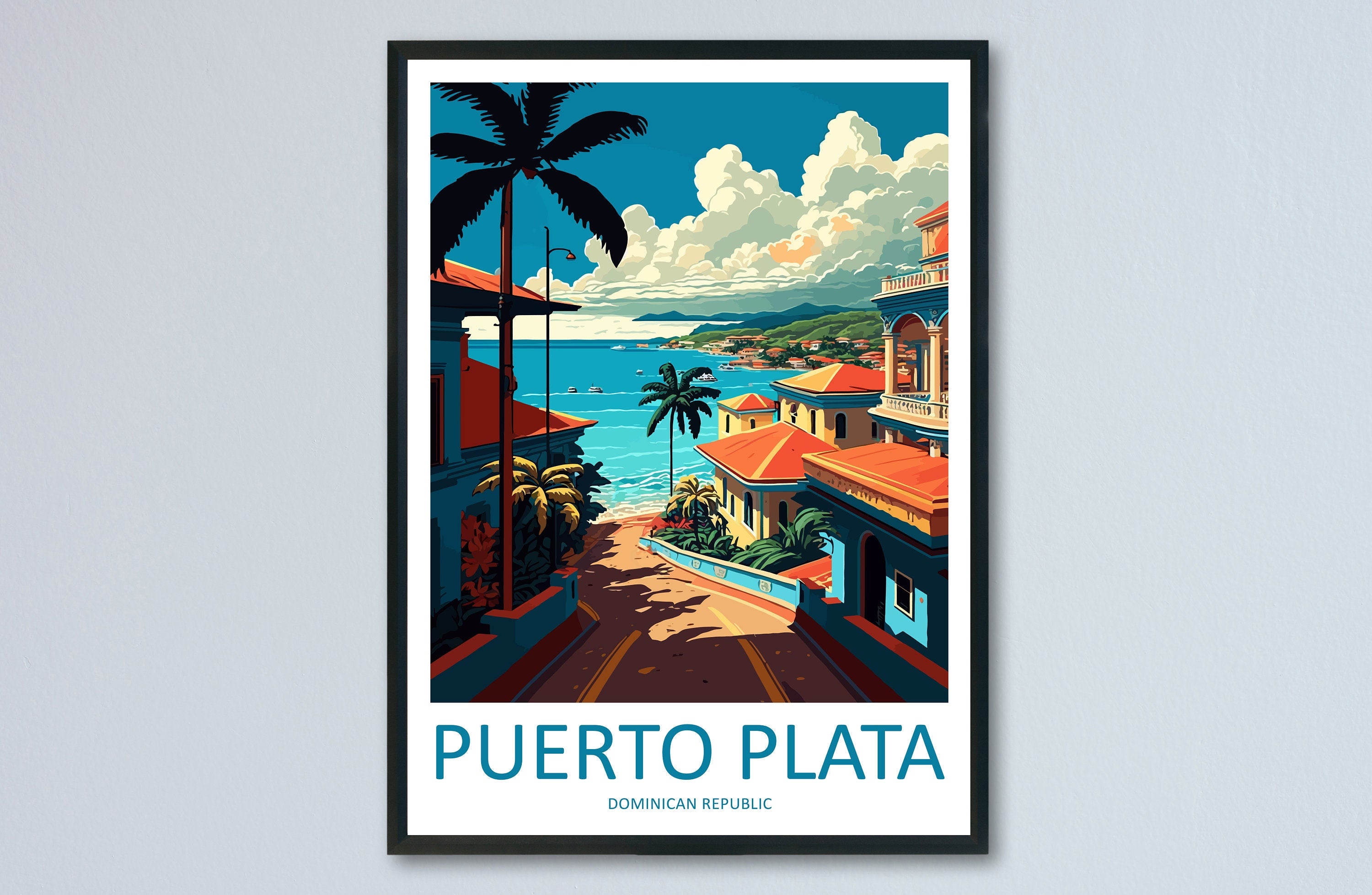 Puerto Plata Travel Print Wall Art Puerto Plata Wall Hanging Home Décor Puerto Plata Gift Art Lovers Wall Art Caribbean Travel Print