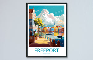 Freeport Travel Print Wall Art Freeport Wall Hanging Home Décor Freeport Gift Art Lovers Wall Art Caribbean Travel Print