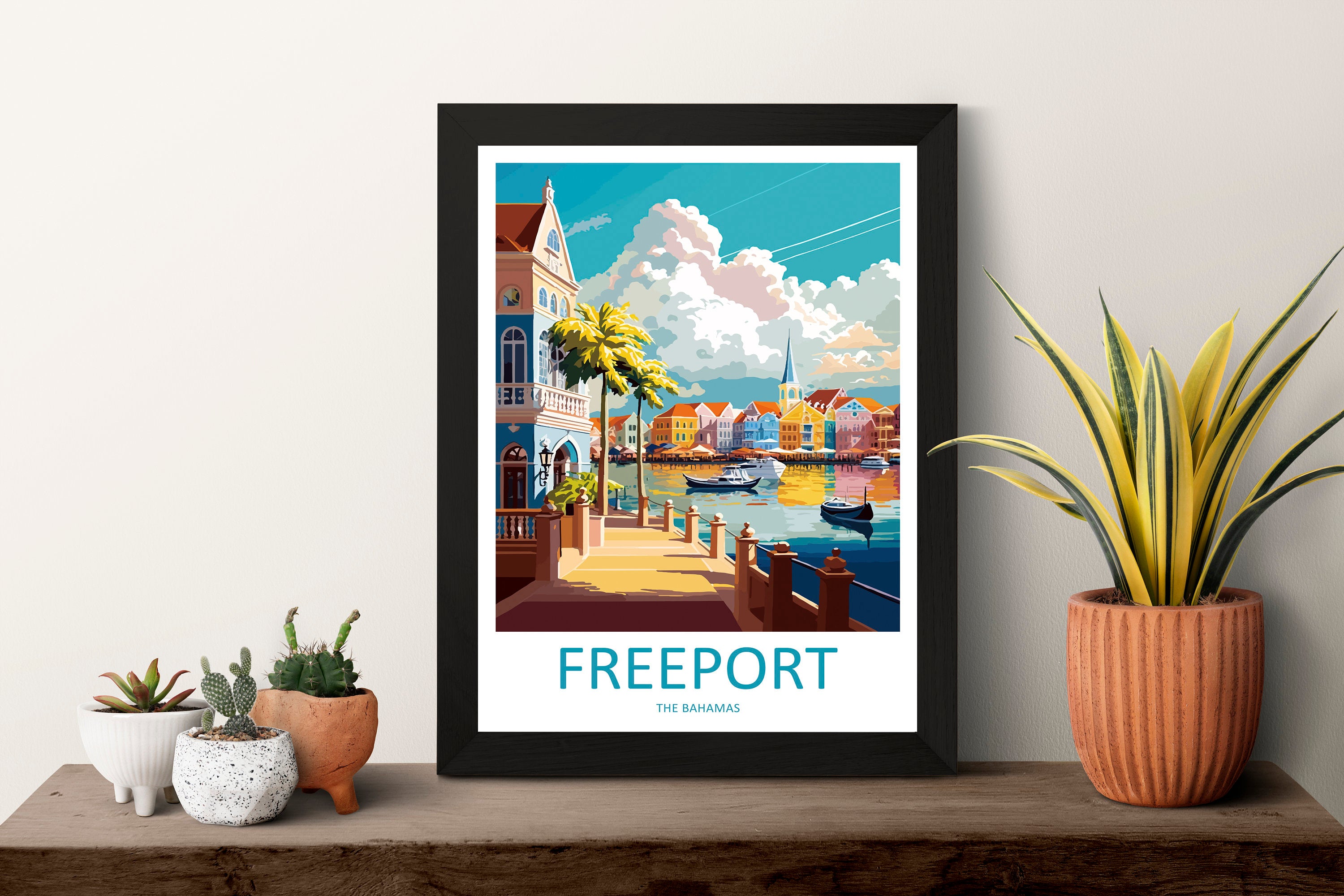 Freeport Travel Print Wall Art Freeport Wall Hanging Home Décor Freeport Gift Art Lovers Wall Art Caribbean Travel Print