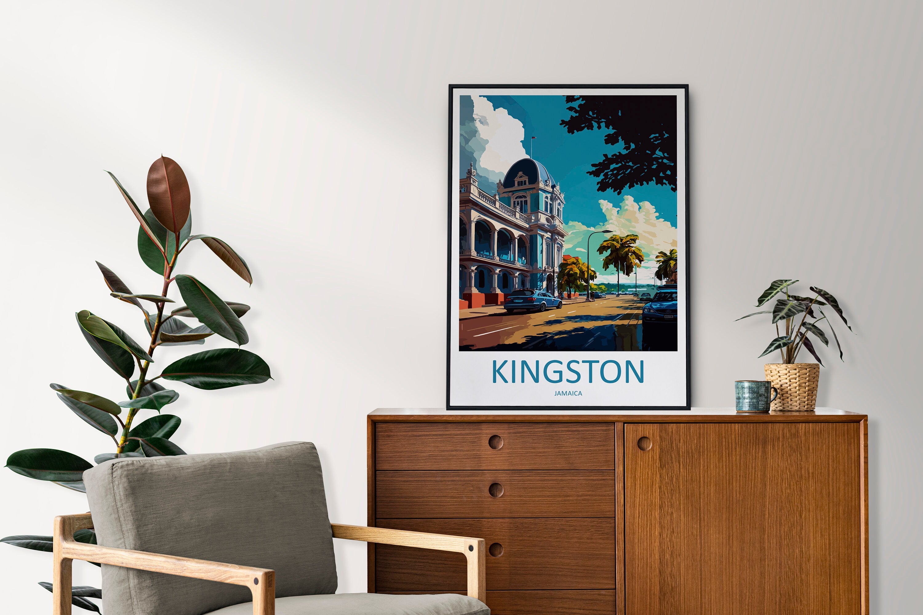 Kingston Travel Print Wall Art Kingston Wall Hanging Home Décor Kingston Gift Art Lovers Wall Art Caribbean Travel Print