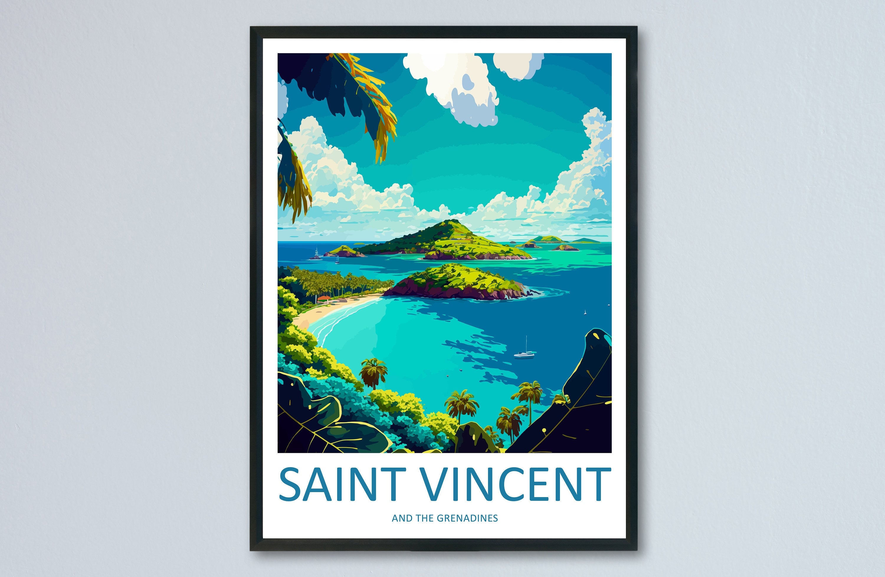 Saint Vincent & The Grenadines Travel Print Wall Art Saint Vincent Wall Hanging Home Décor Saint Vincent Gift Art Lovers Wall Art Caribbean