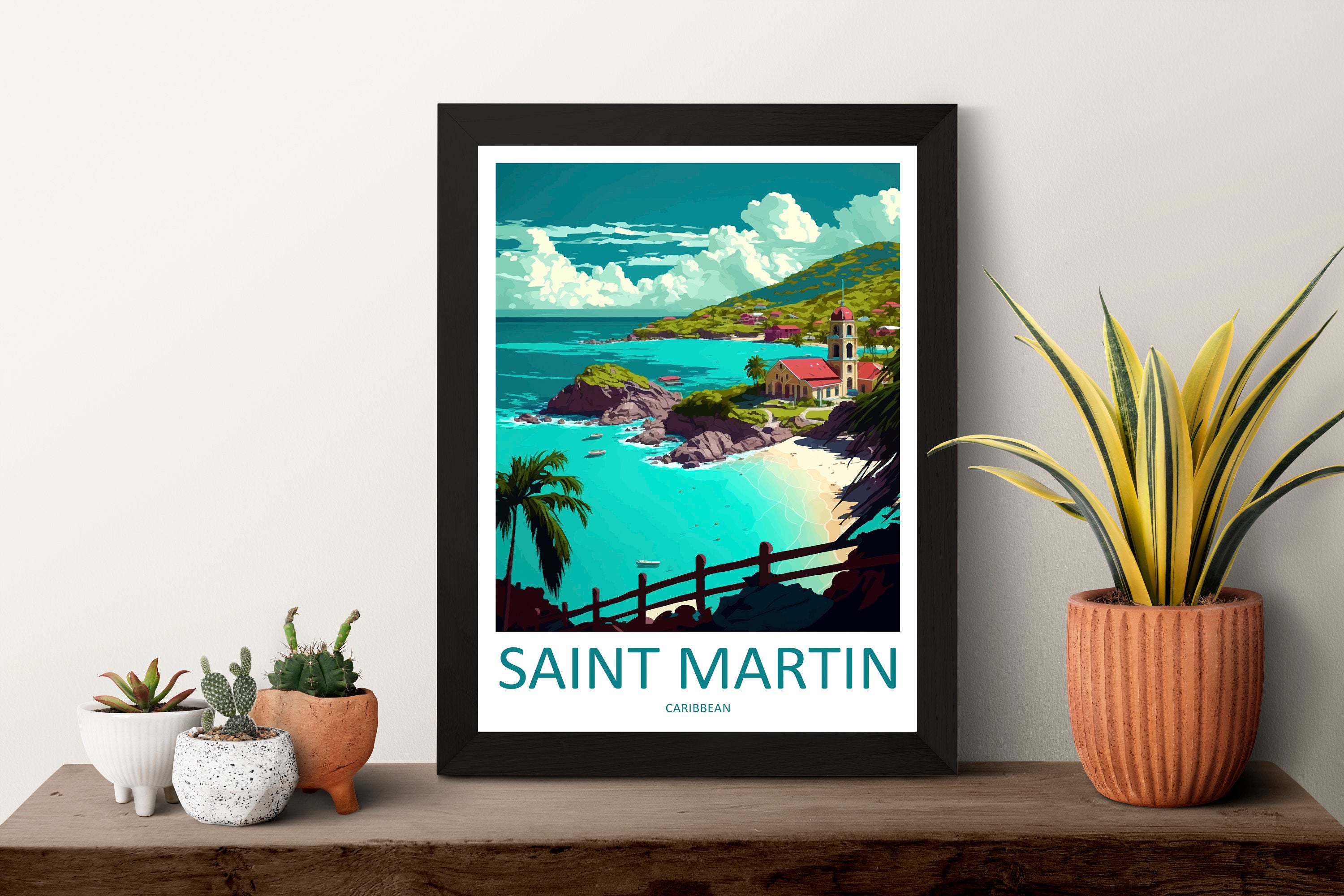 Saint Martin Travel Print Wall Art Saint Martin Wall Hanging Home Décor Saint Martin Gift Art Lovers Wall Art Caribbean