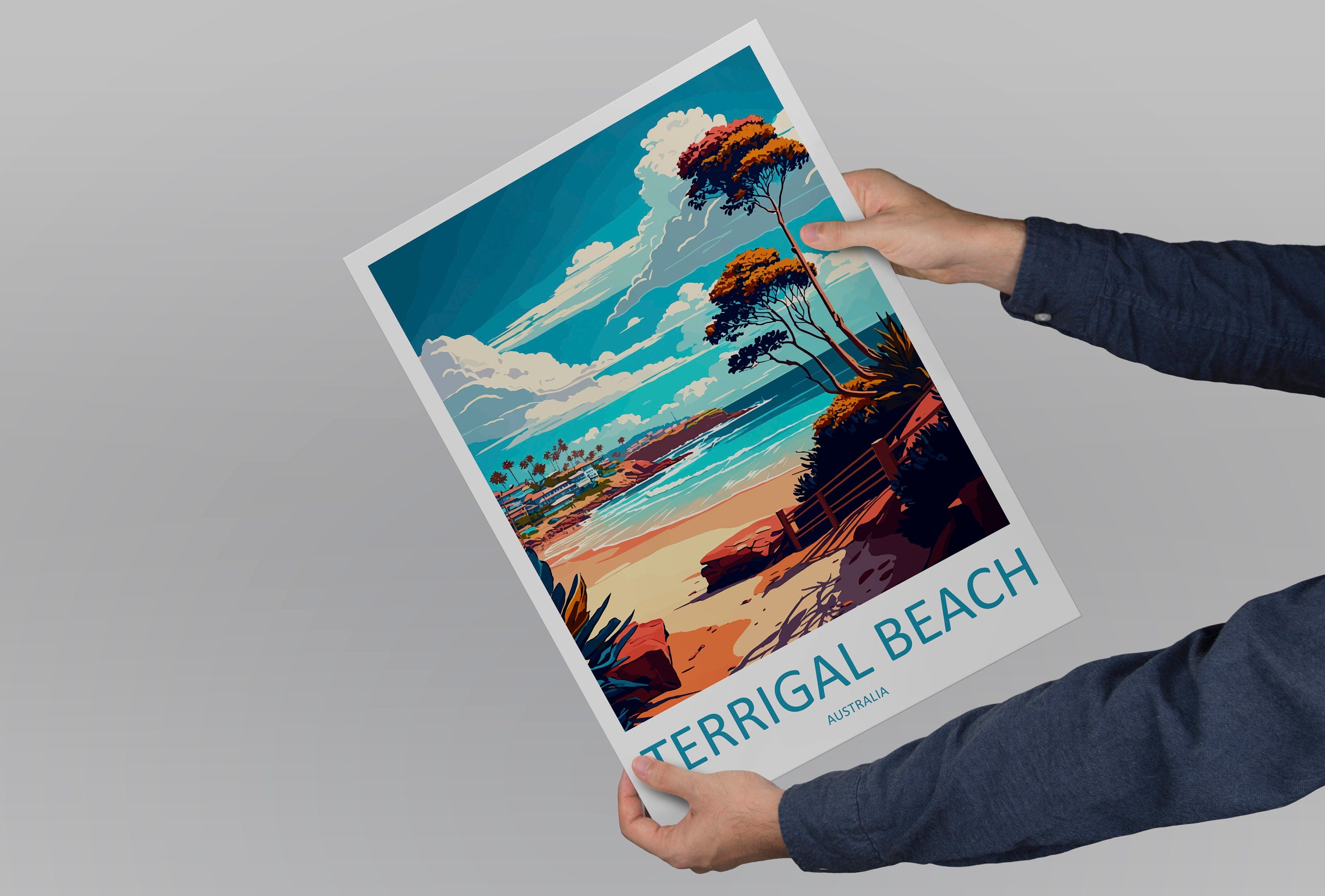 Terrigal Beach Travel Print Wall Art Terrigal Beach Wall Hanging Home Décor Terrigal Beach Gift Art Lovers Wall Art Australia Travel Print