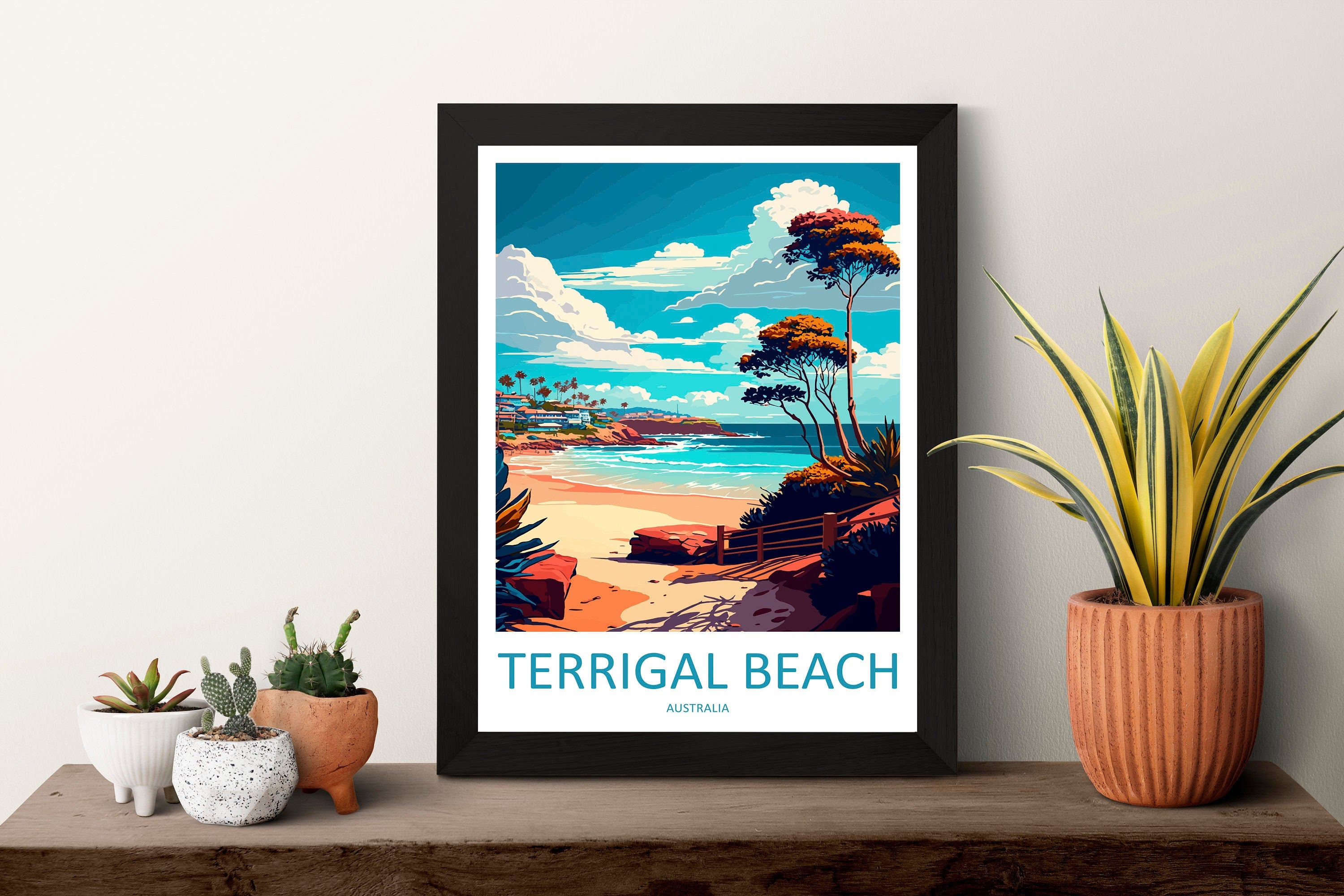 Terrigal Beach Travel Print Wall Art Terrigal Beach Wall Hanging Home Décor Terrigal Beach Gift Art Lovers Wall Art Australia Travel Print