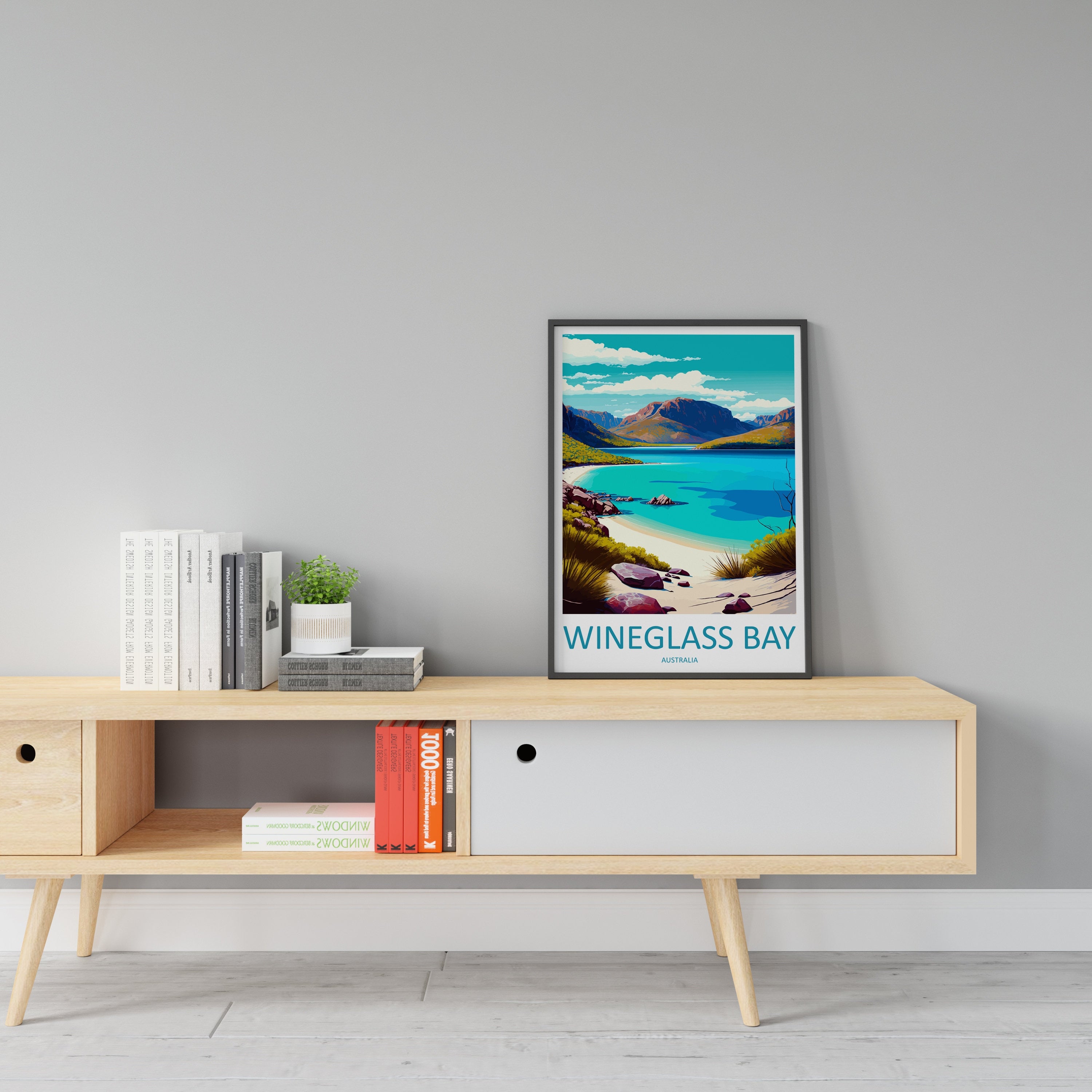 Wineglass Bay Travel Print Wall Art Wineglass Bay Wall Hanging Home Décor Wineglass Bay Gift Art Lovers Wall Art Australia Travel Art