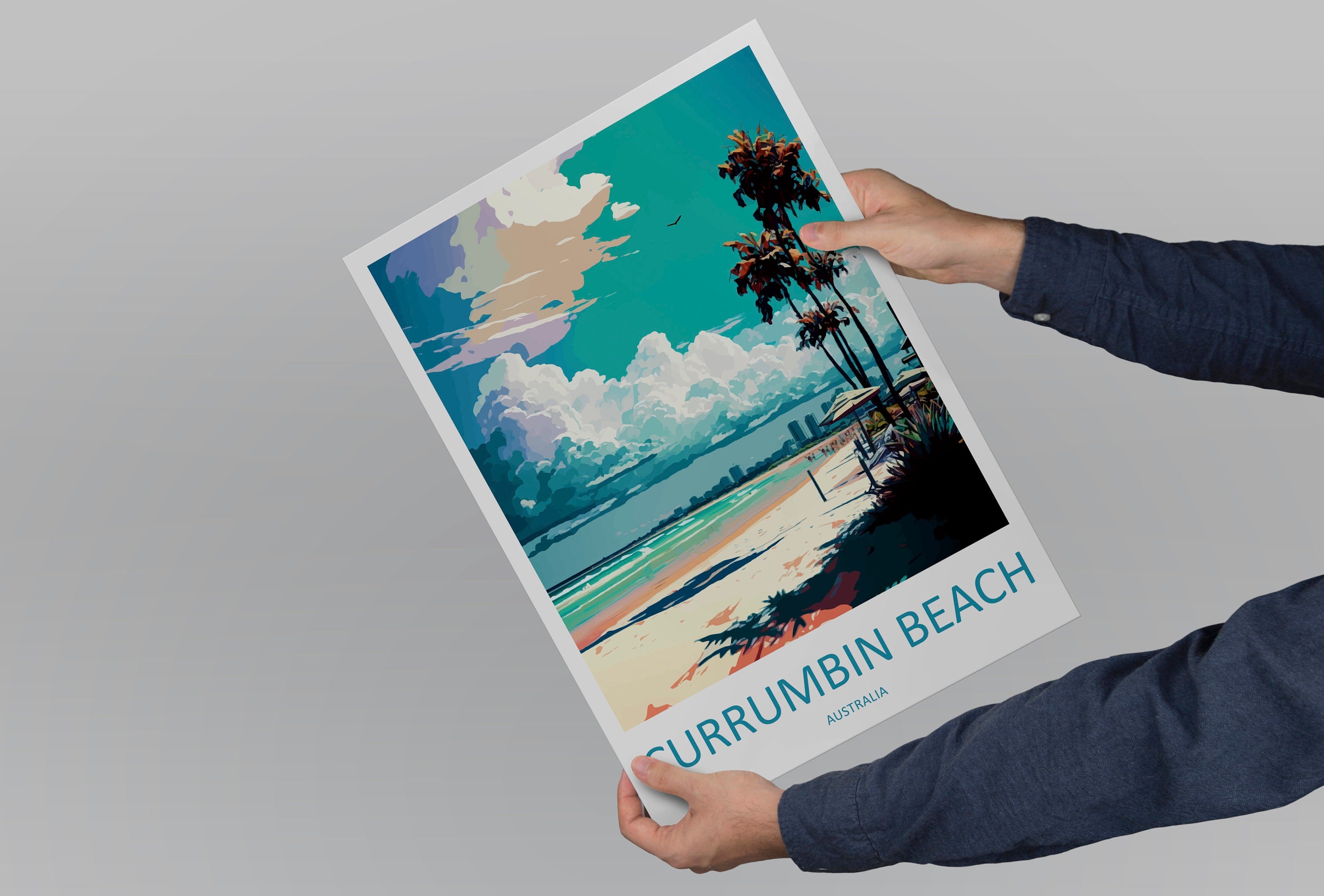 Currumbin Beach Travel Print Wall Art Currumbin Beach Wall Hanging Home Décor Currumbin Beach Gift Art Lovers Wall Art Australia Travel Art