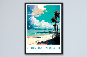 Currumbin Beach Travel Print Wall Art Currumbin Beach Wall Hanging Home Décor Currumbin Beach Gift Art Lovers Wall Art Australia Travel Art