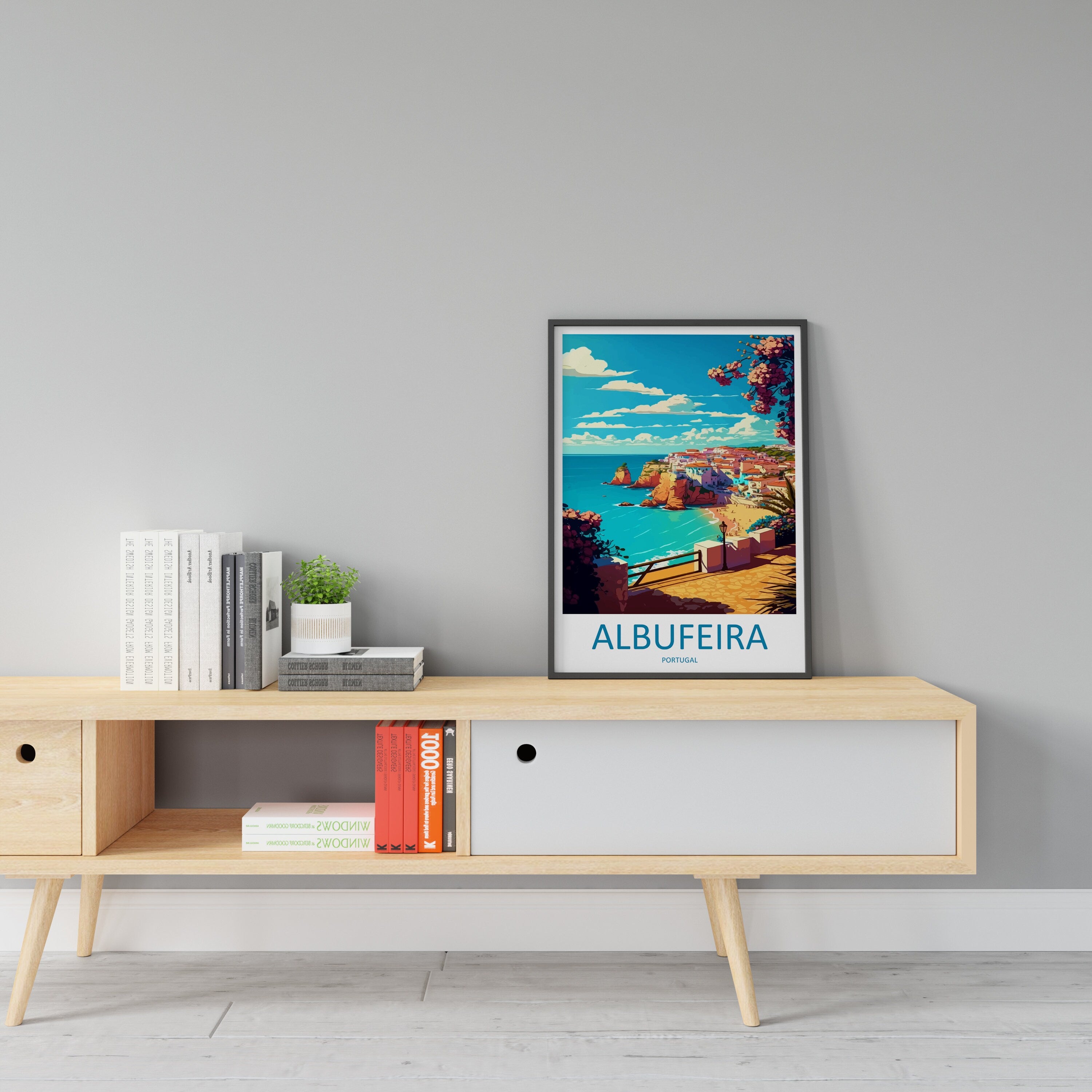 Albufeira Travel Print Wall Art Albufeira Wall Hanging Home Décor Albufeira Gift Art Lovers Portugal Art Lover Gift Cascais Wall Décor