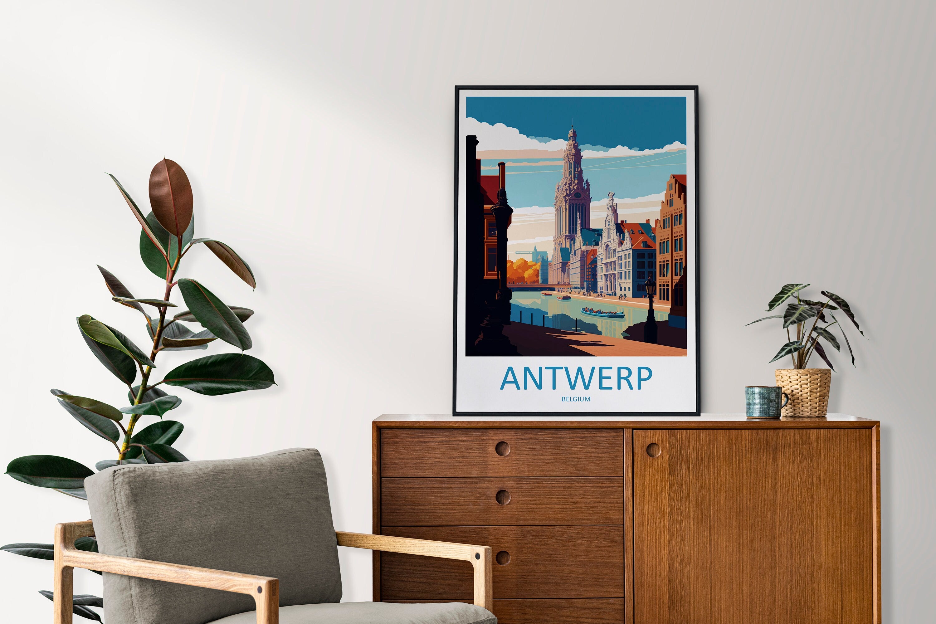 Antwerp Travel Print Wall Art Antwerp Wall Hanging Home Décor Antwerp Gift Art Lovers Belgium Art Lover Gift Antwerp Wall Décor