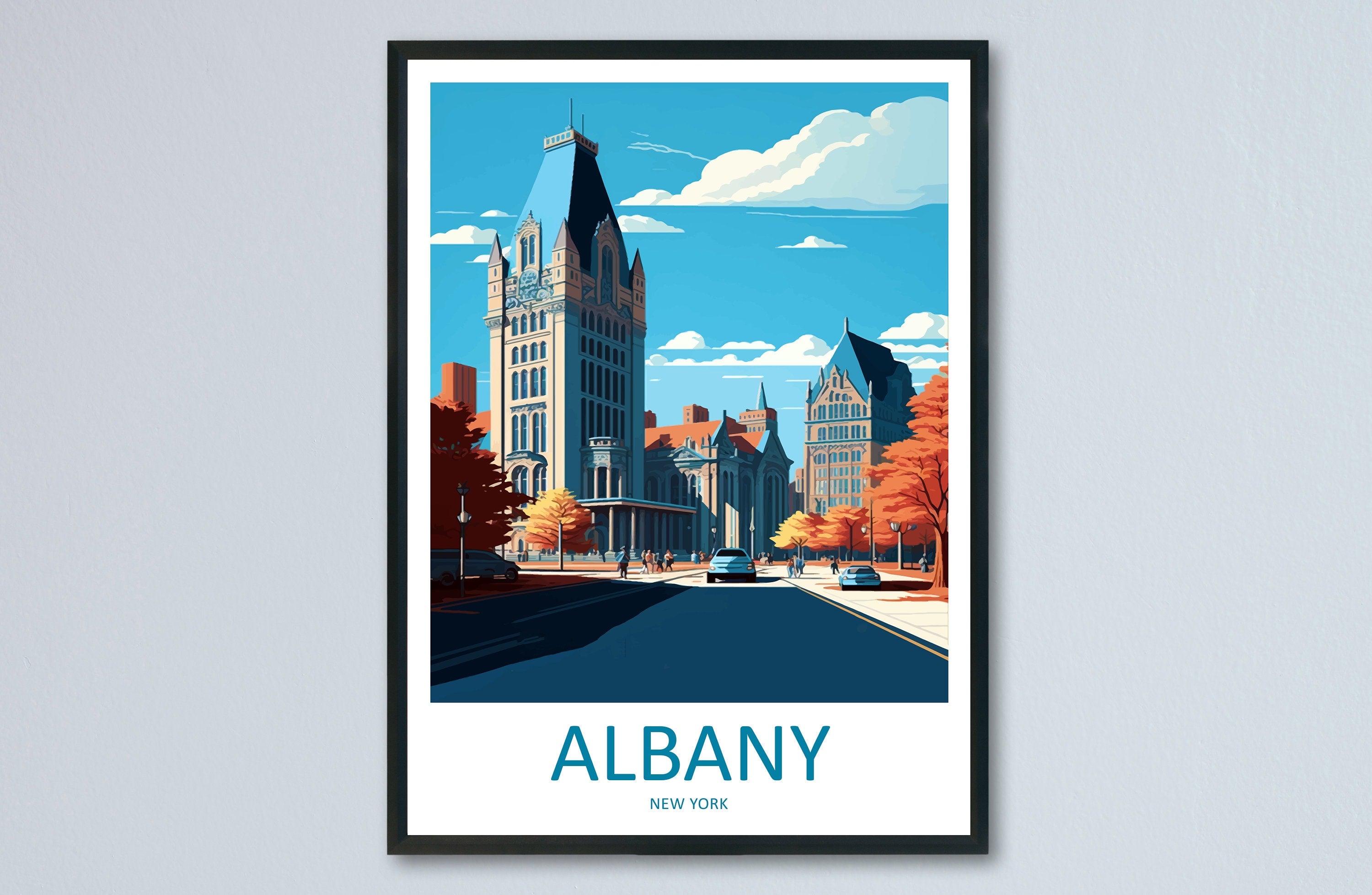 Albany Travel Print Wall Art Albany Wall Hanging Home Décor Albany Gift Art Lovers New York State Art Gift Lover Print