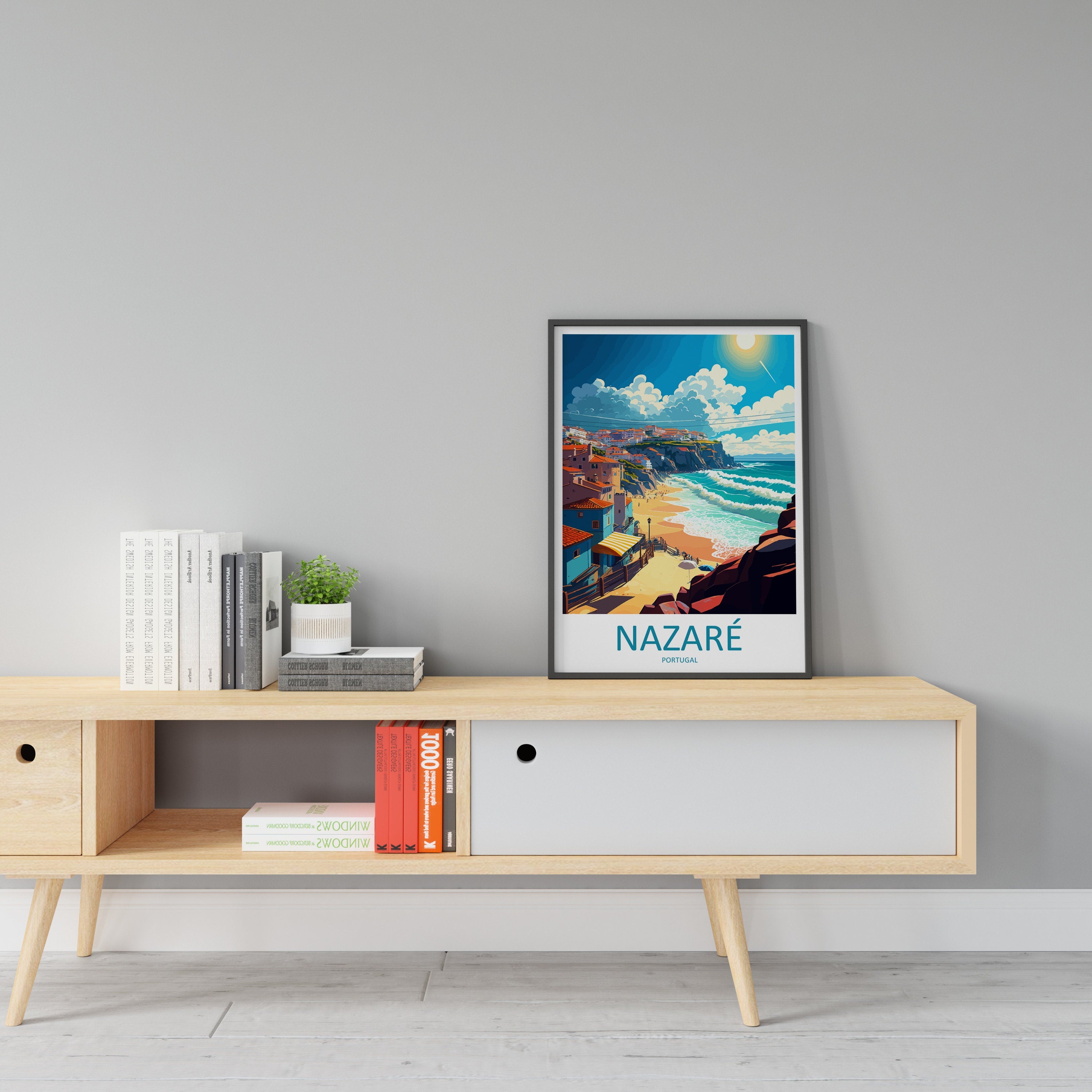 Nazaré Travel Print Wall Art Nazaré Wall Hanging Home Décor Nazaré Gift Art Lovers Portugal Art Lover Gift Nazaré Wall Décor