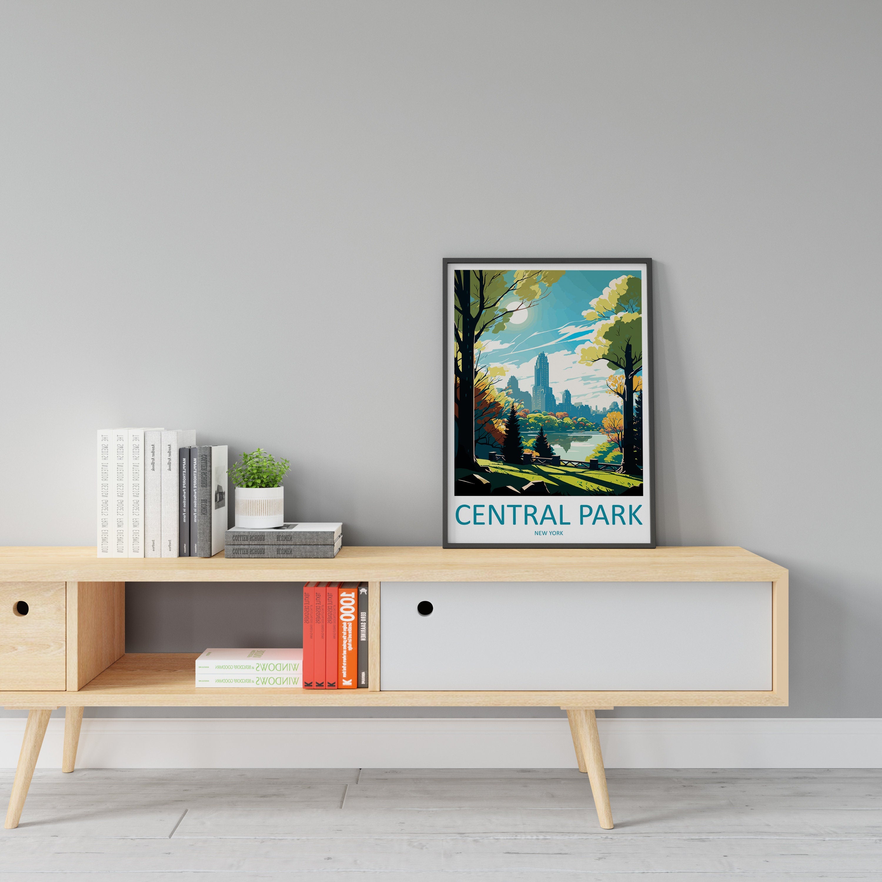 Central Park Travel Print Wall Art Central Park Wall Hanging Home Décor Central Park Gift Art Lovers New York State Art Gift Lover Print