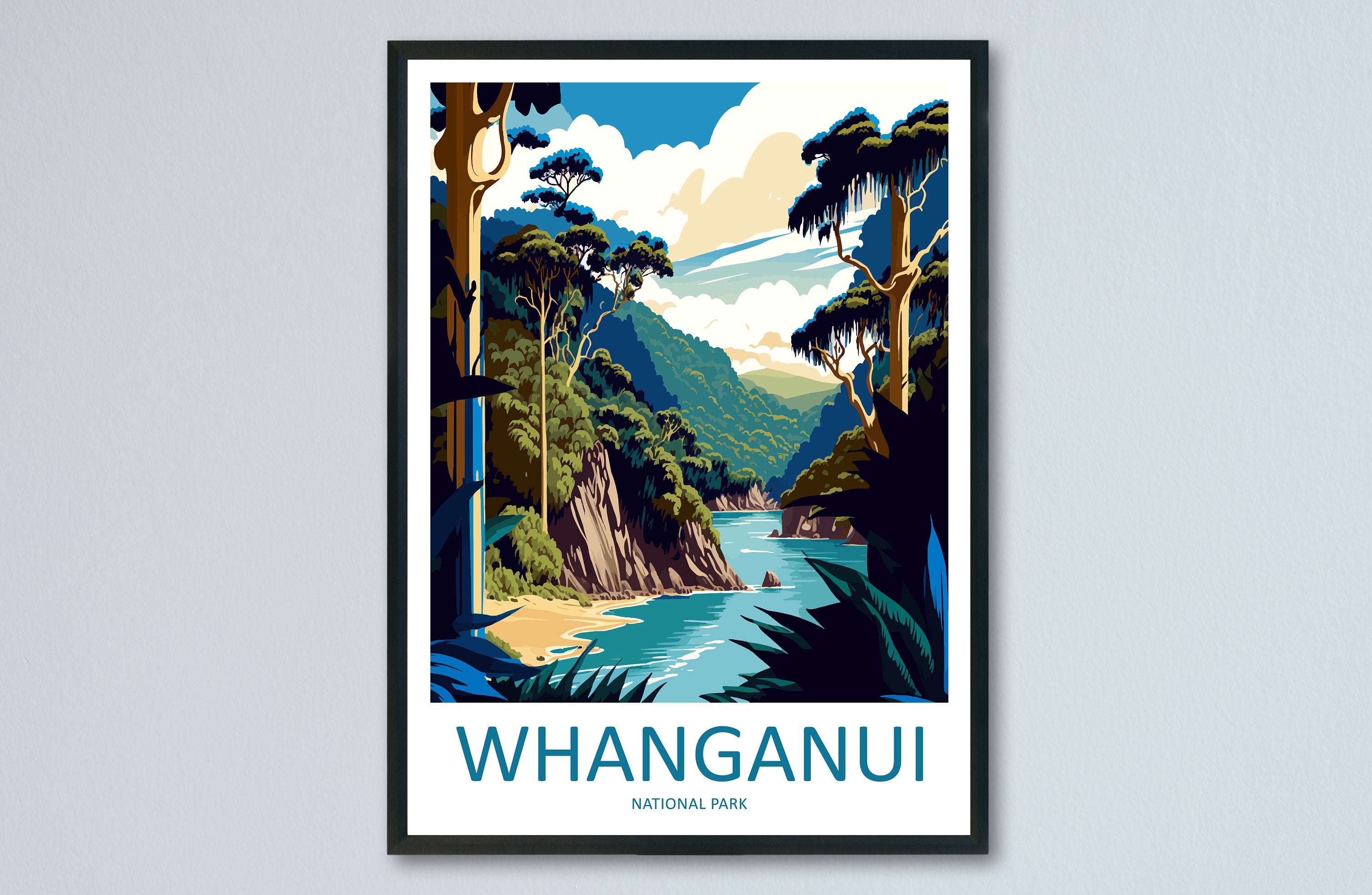 Whanganui National Park Travel Print Wall Art Whanganui Wall Hanging Home Décor Whanganui Gift Art Lovers New Zealand Art