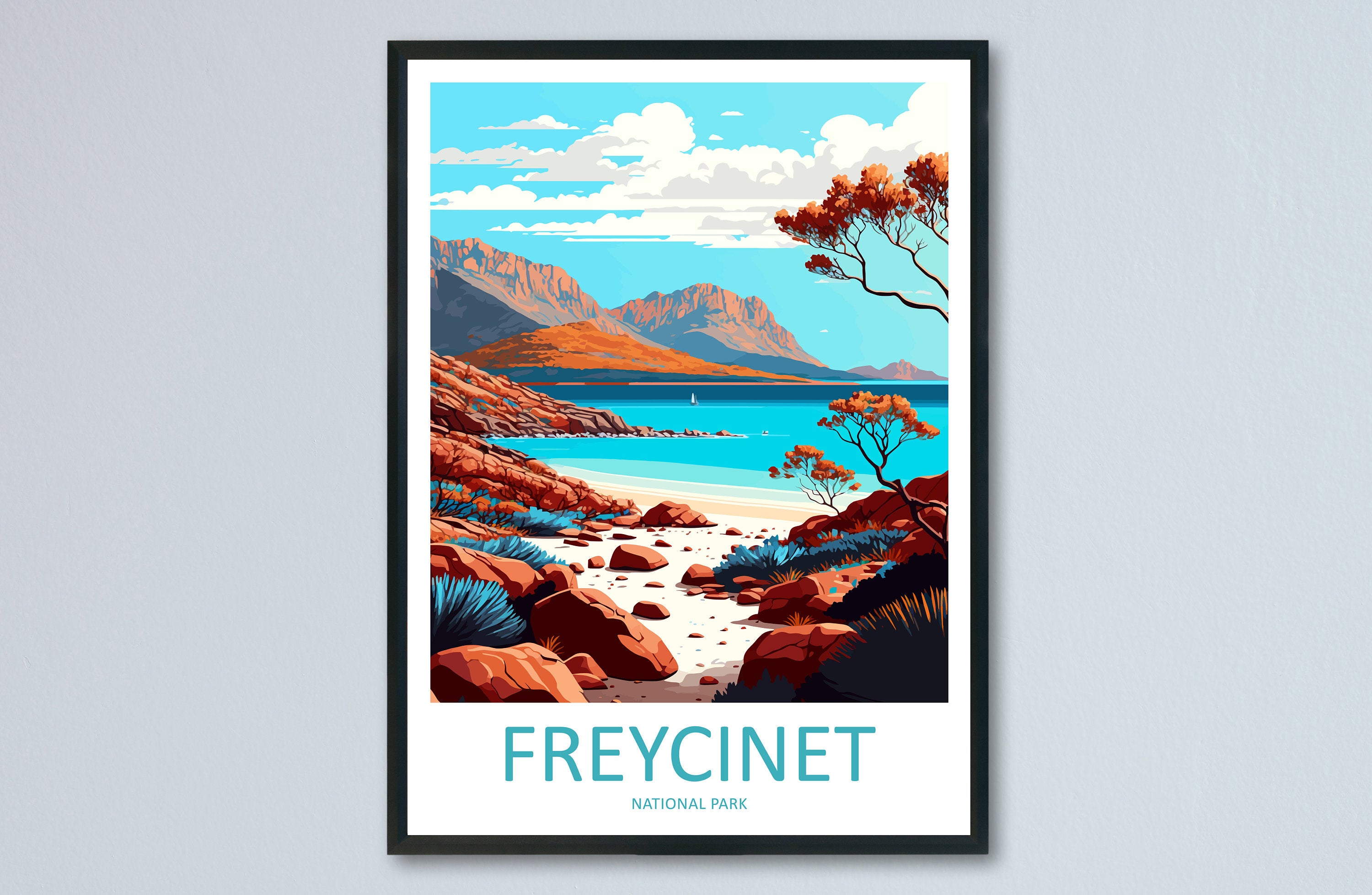 Freycinet National Park Travel Print Wall Art Freycinet Wall Hanging Home Décor Freycinet Gift Art Lovers Wall Art Australia Travel Print