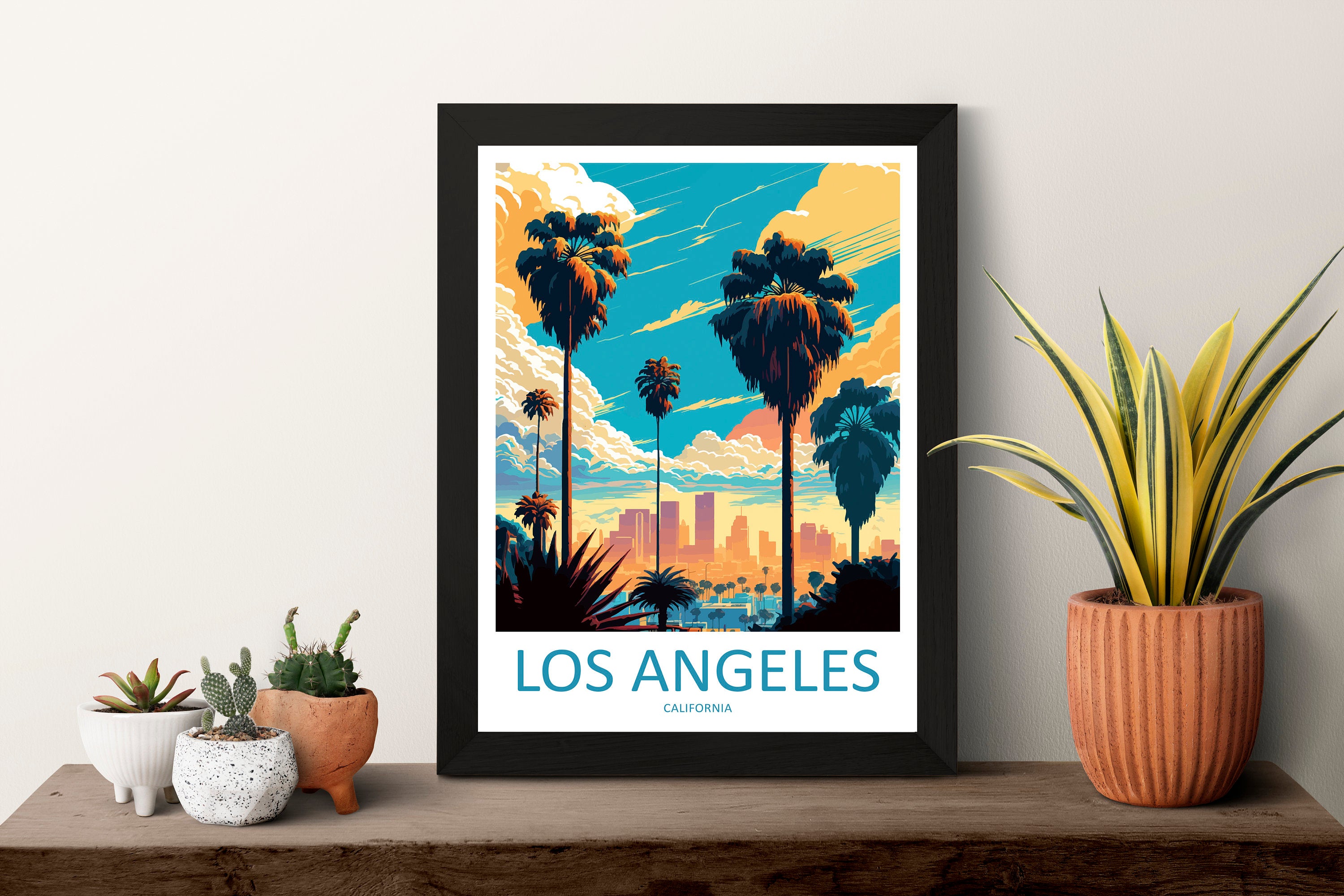 Los Angeles Travel Print Wall Art Los Angeles Wall Hanging Home Décor Los Angeles Gift Art Lovers California Art Lover Gift Los Angeles Deco