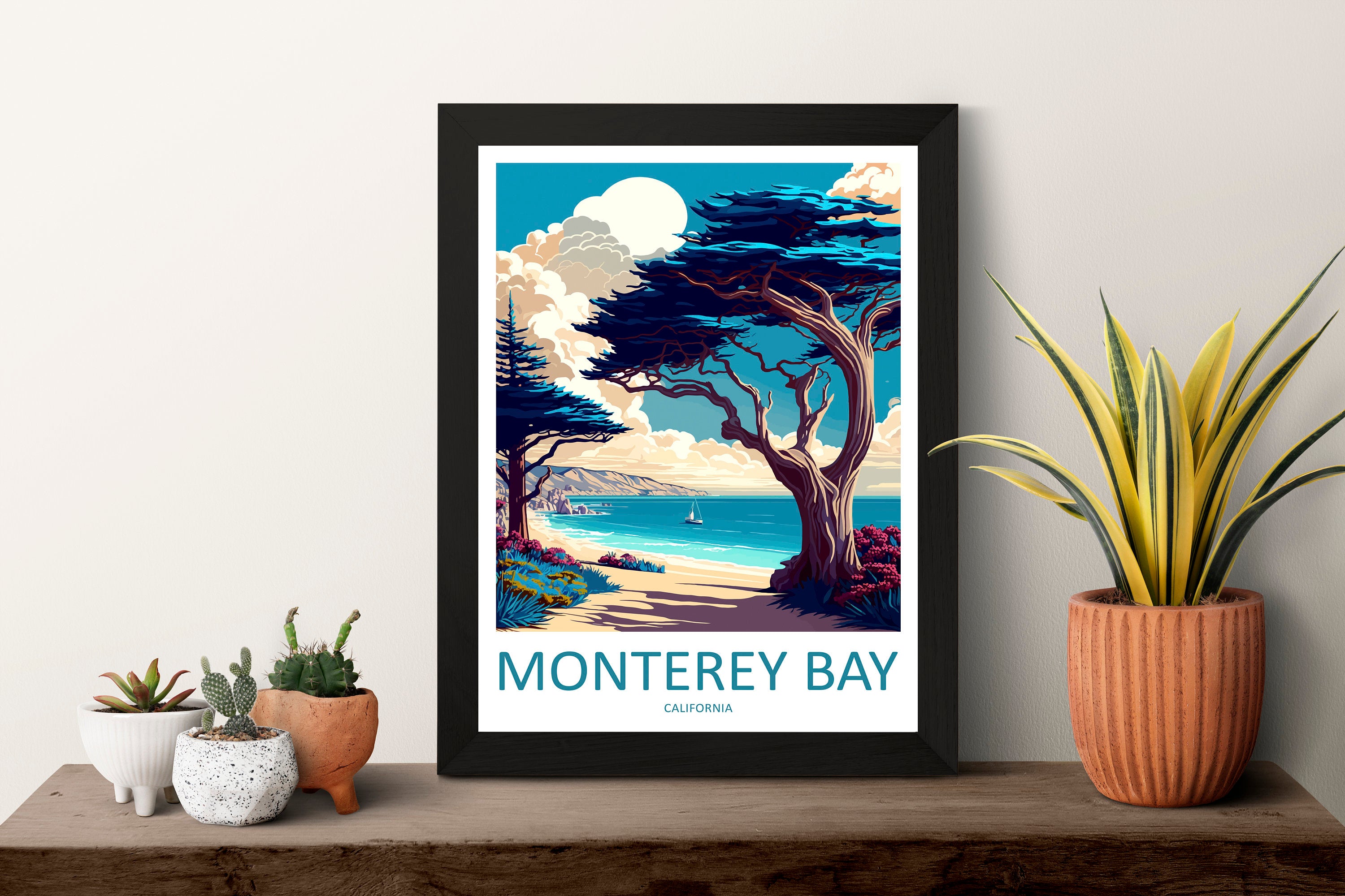 Monterey Bay Travel Print Wall Art Monterey Bay Wall Hanging Home Décor Monterey Bay Gift Art Lovers California Art Lover Gift Monterey Bay