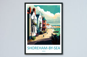 Shoreham-On-Sea Travel Print Wall Art Shoreham-On-Sea Wall Hanging Home Décor Shoreham-On-Sea Gift Art Lovers England Art Lover Gift Print