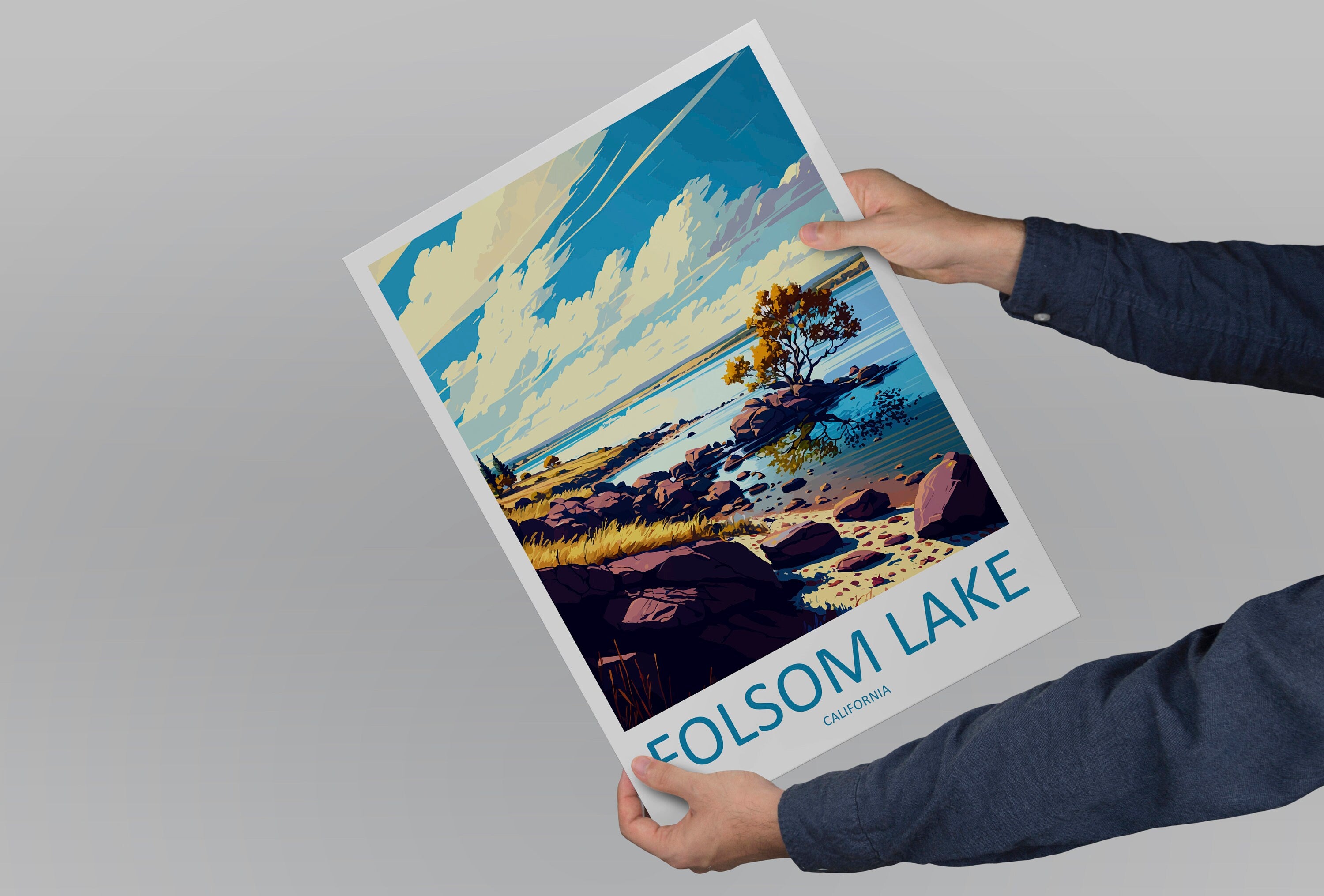 Folsom Lake Travel Print Wall Art Folsom Lake Wall Hanging Home Décor Folsom Lake Gift Art Lovers California Art Lover Gift Folsom Lake