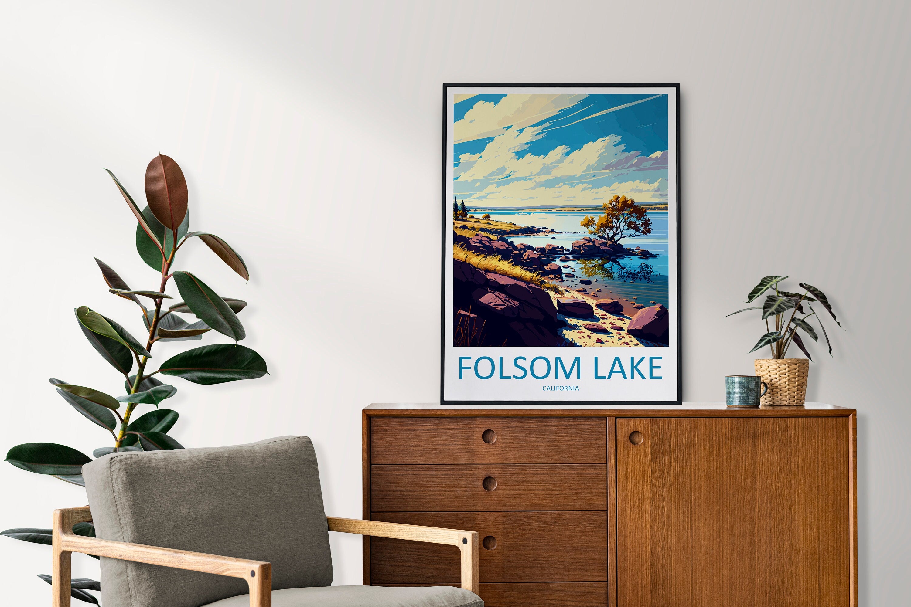 Folsom Lake Travel Print Wall Art Folsom Lake Wall Hanging Home Décor Folsom Lake Gift Art Lovers California Art Lover Gift Folsom Lake