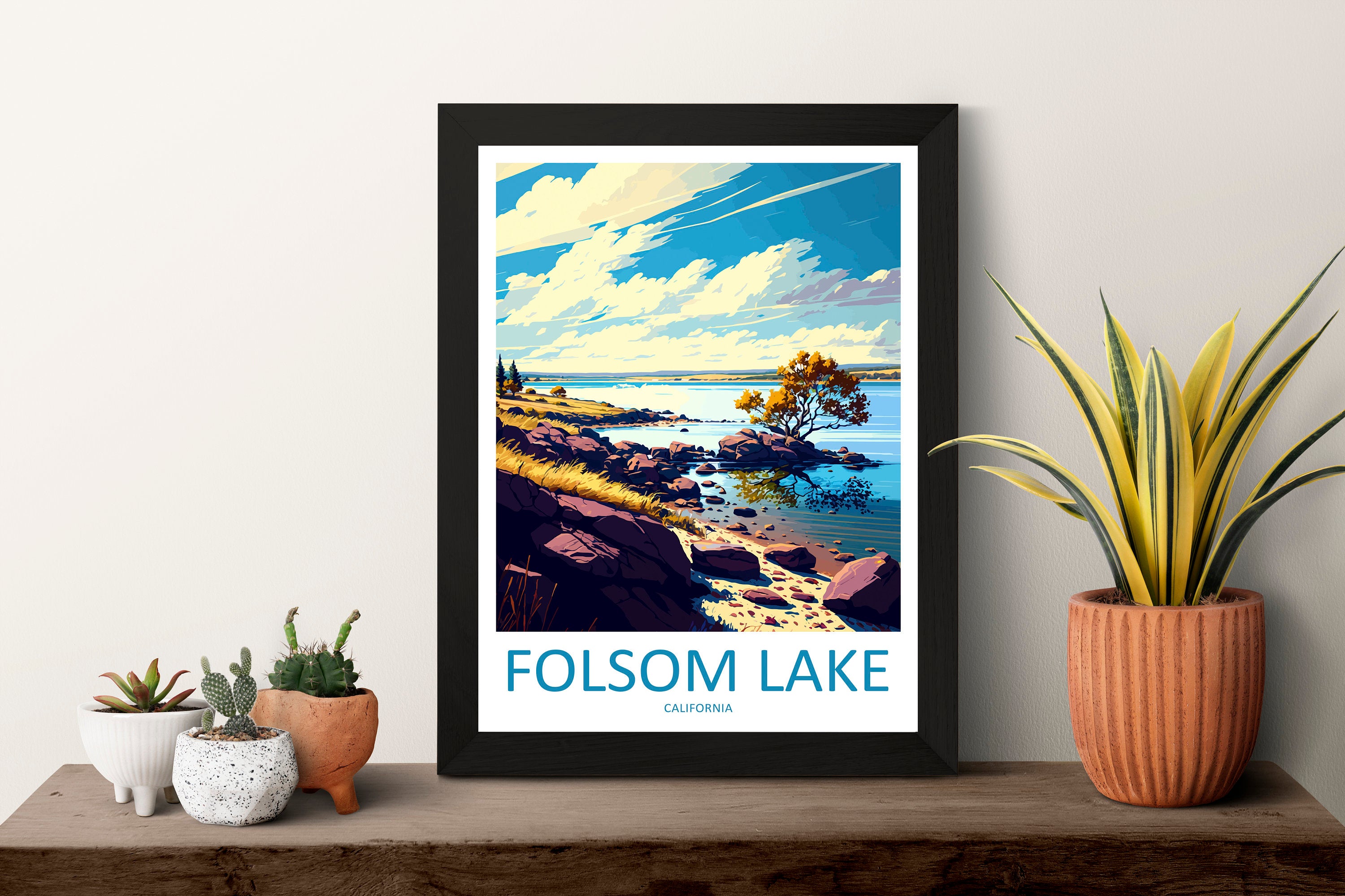 Folsom Lake Travel Print Wall Art Folsom Lake Wall Hanging Home Décor Folsom Lake Gift Art Lovers California Art Lover Gift Folsom Lake