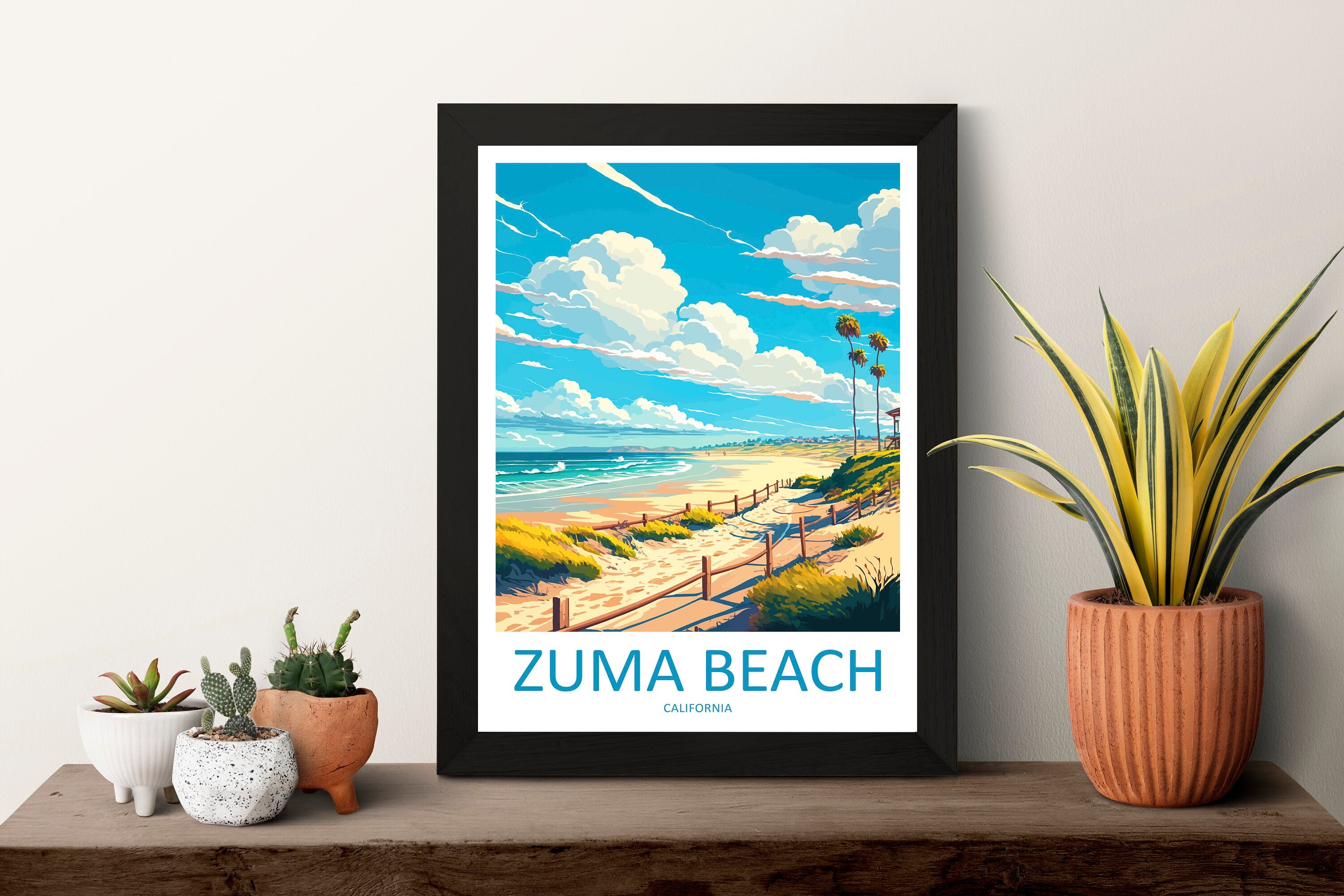Zuma Beach Travel Print Wall Art Zuma Beach Wall Hanging Home Décor Zuma Beach Gift Art Lovers California Art Lover Gift Zuma Beach