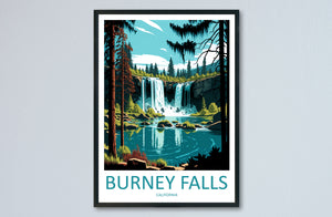 Burney Falls Travel Print Wall Art Burney Falls Wall Hanging Home Décor Burney Falls Gift Art Lovers California Art Lover Gift Poster