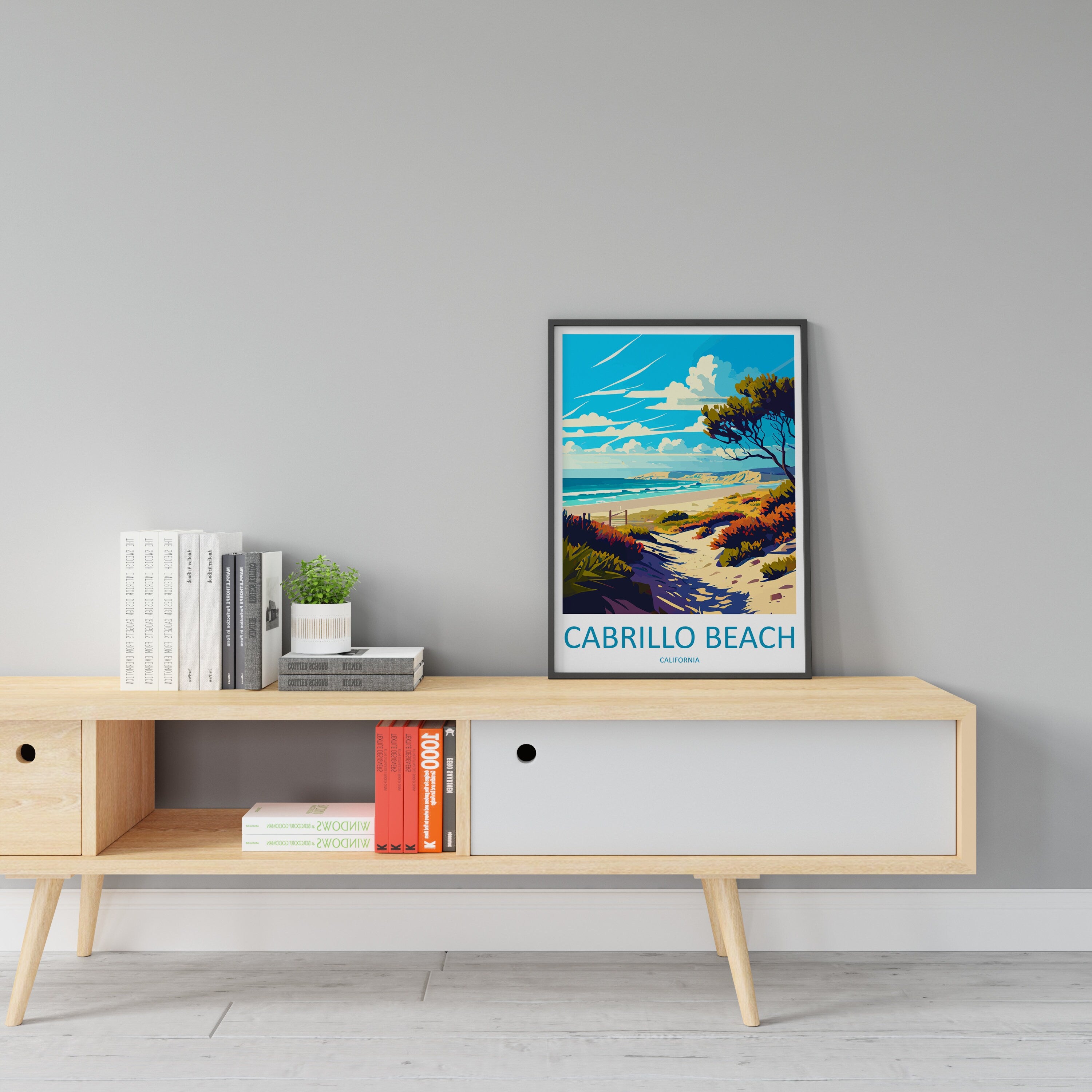 Cambrillo Beach Travel Print Wall Art Cambrillo Beach Wall Hanging Home Décor Cambrillo Beach Gift Art Lovers California Art Lover Gift